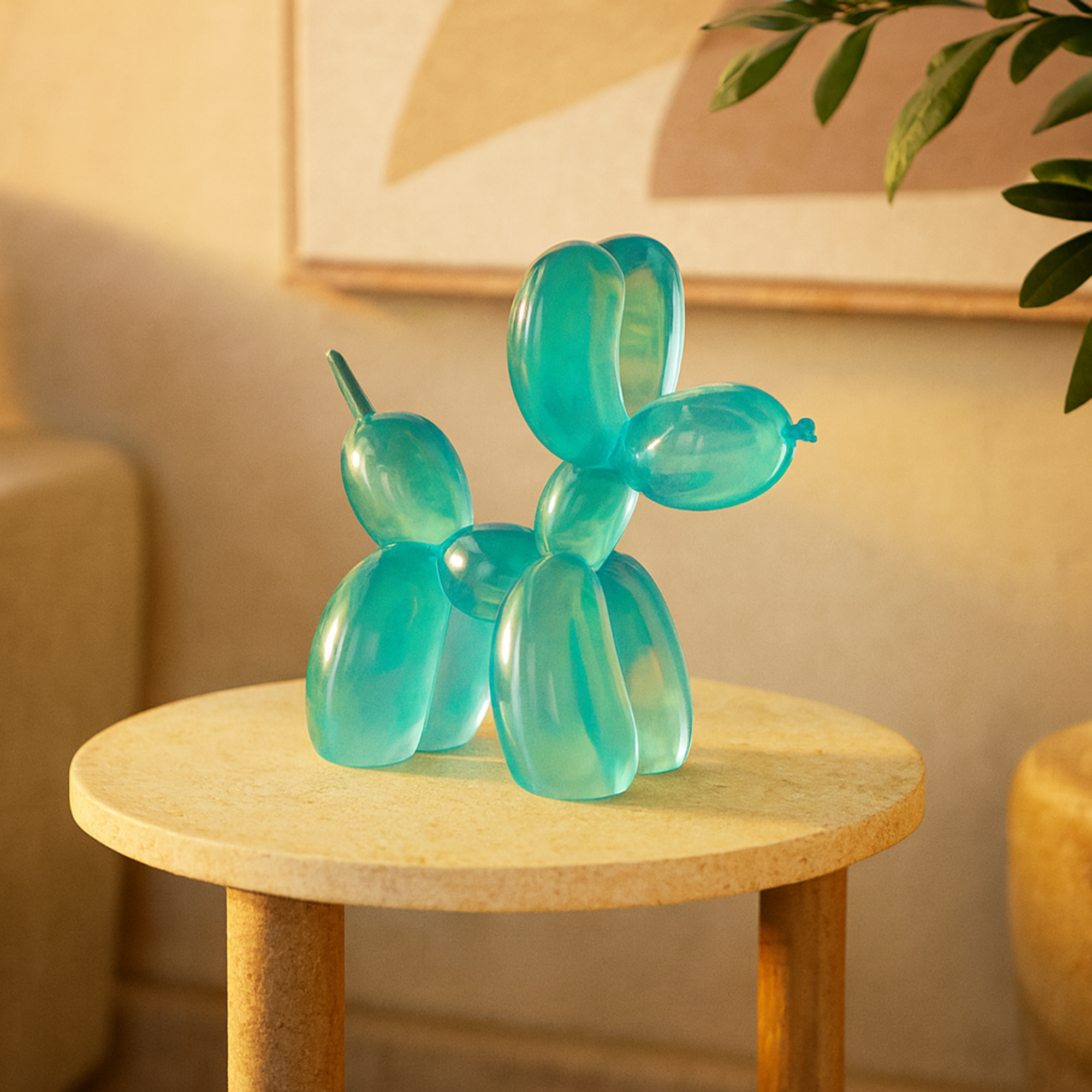 Dog Resin Tinted Balloon Decorative Sculpture