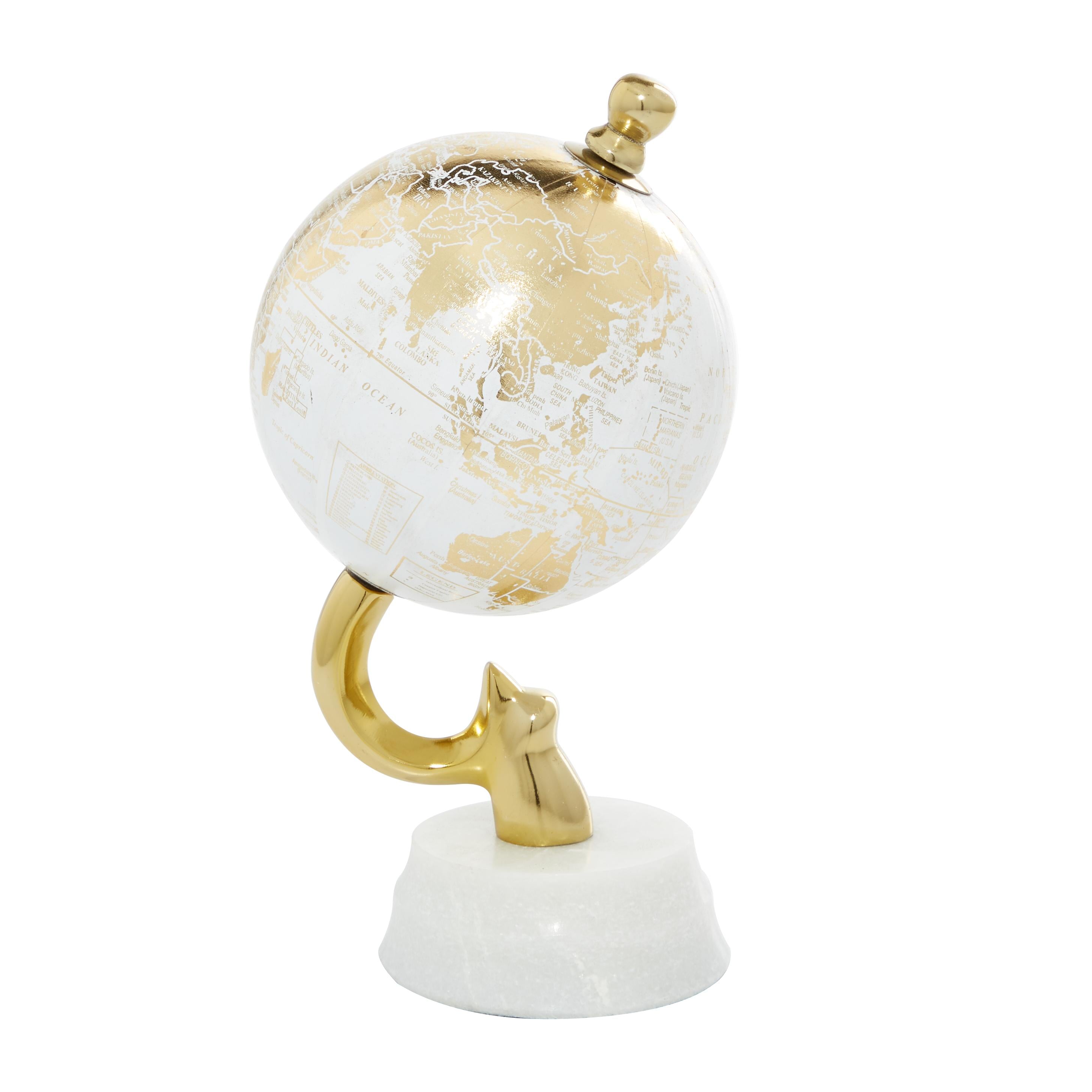 Aluminum Metal Educational/Geographic Earth Globe with Marble Base