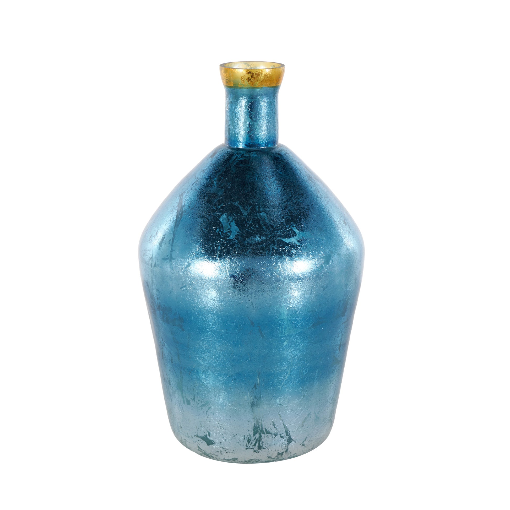 Glass Decorative Vase with Gold Rim