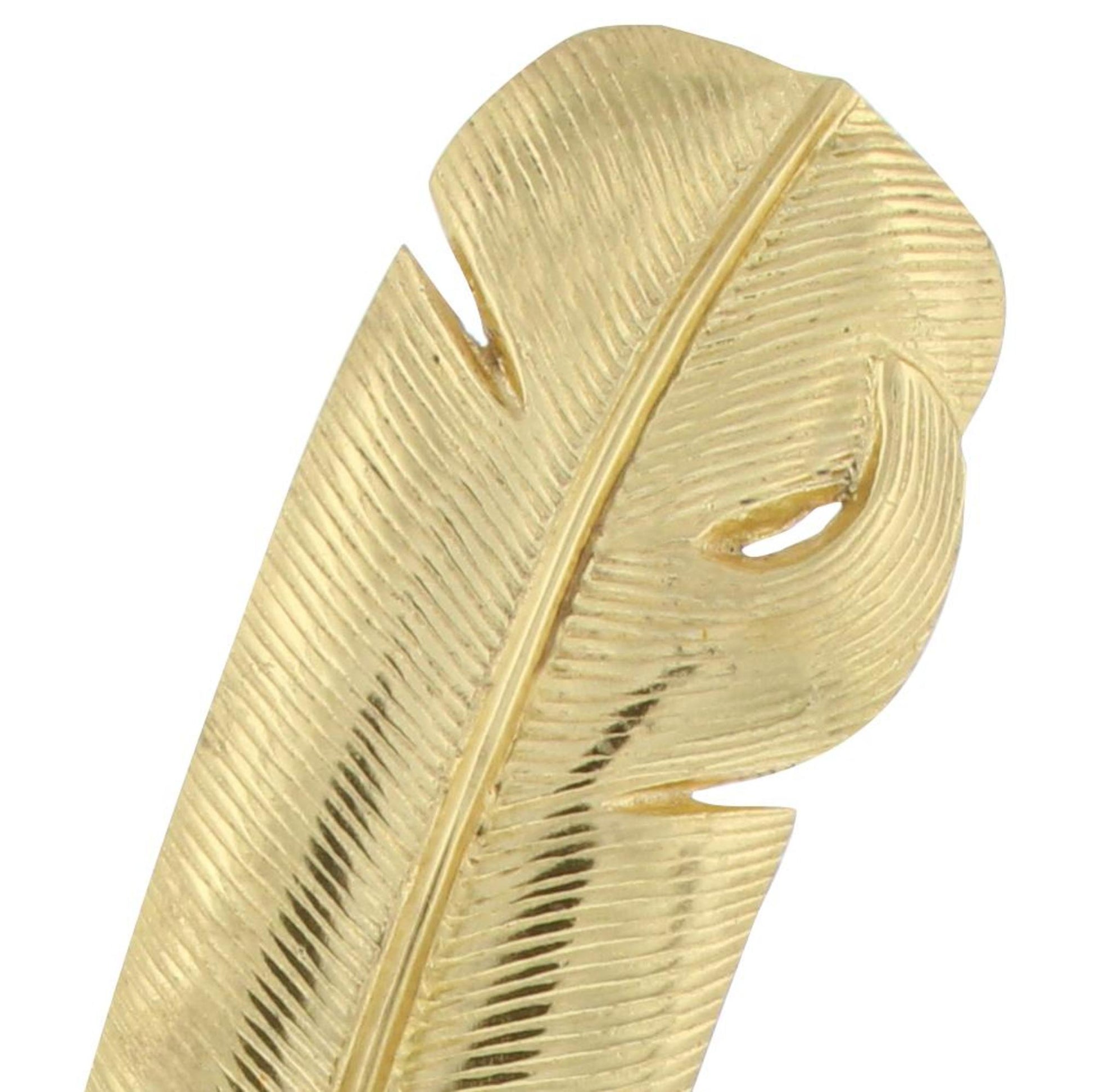 CosmoLiving by Cosmopolitan Bird Gold Aluminum Metal Feather Decorative Sculpture