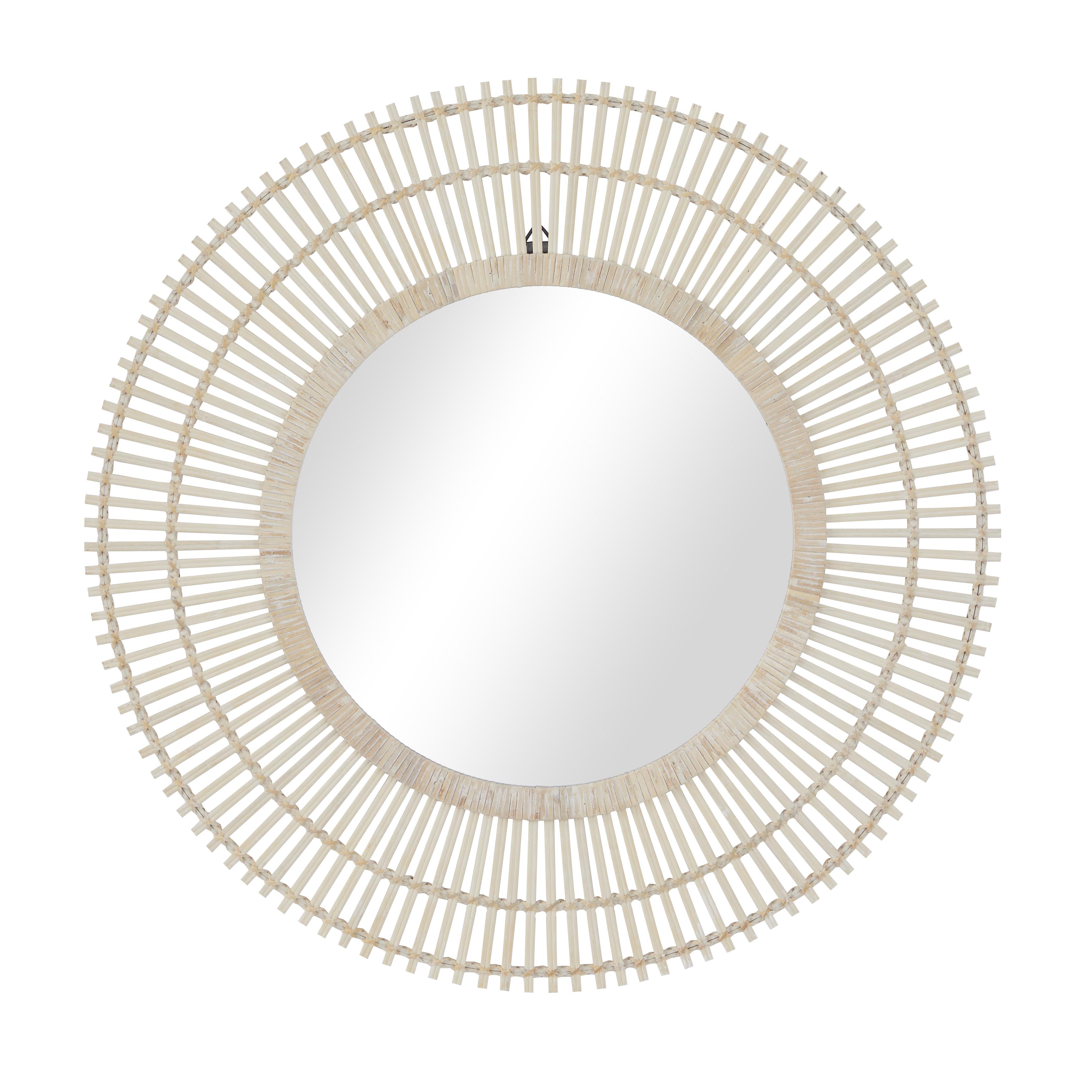 Starburst Bamboo Wood Handmade Stick Room Wall Mirror