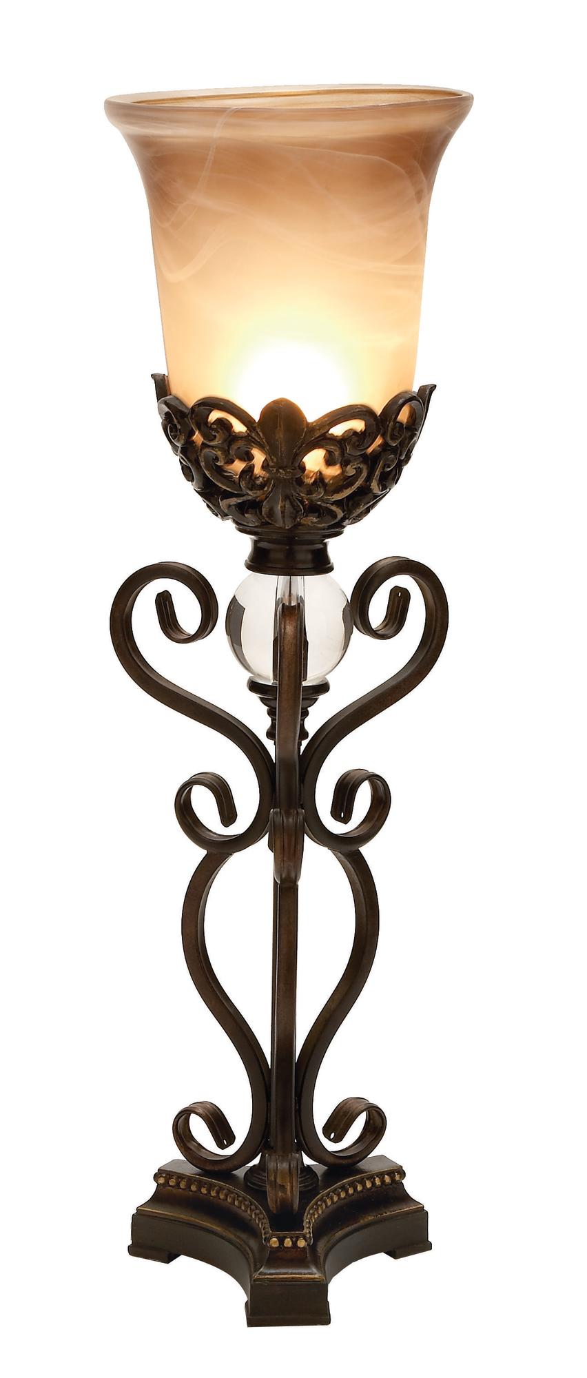 Set of 2 Scroll Brown Metal Room Uplight