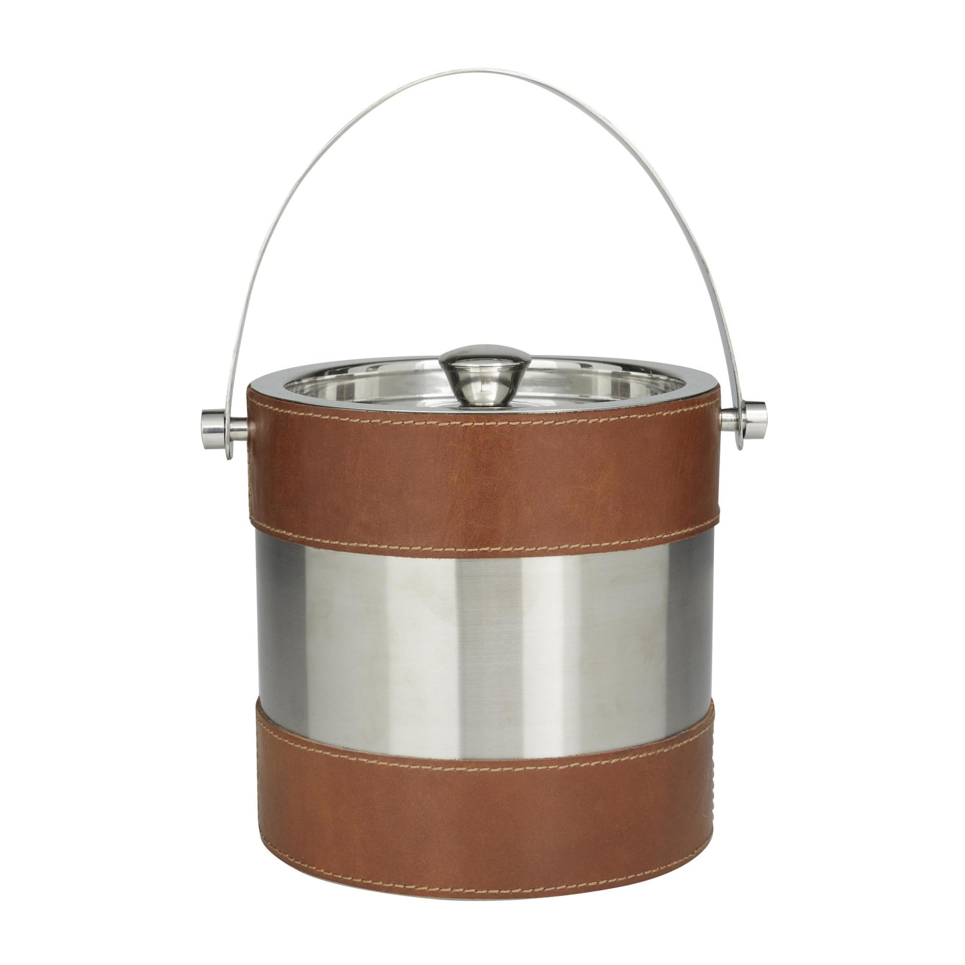 Leather Handmade Decorative Ice Bucket with Lid