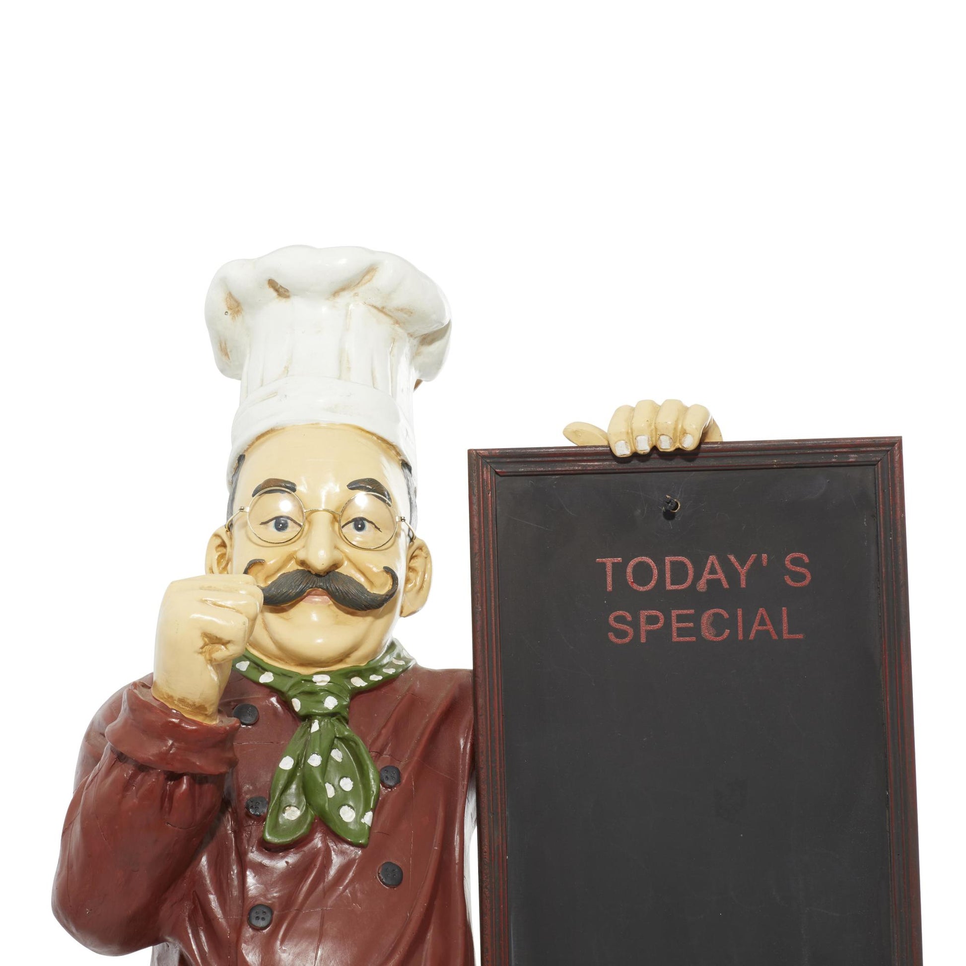 Chef Multi Colored Polystone Decorative Sculpture with Chalkboard