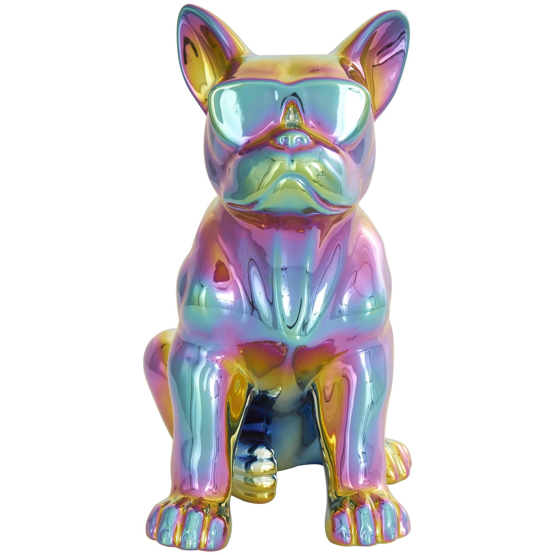 CosmoLiving by Cosmopolitan Bulldog Ceramic Decorative Sculpture with Sunglasses