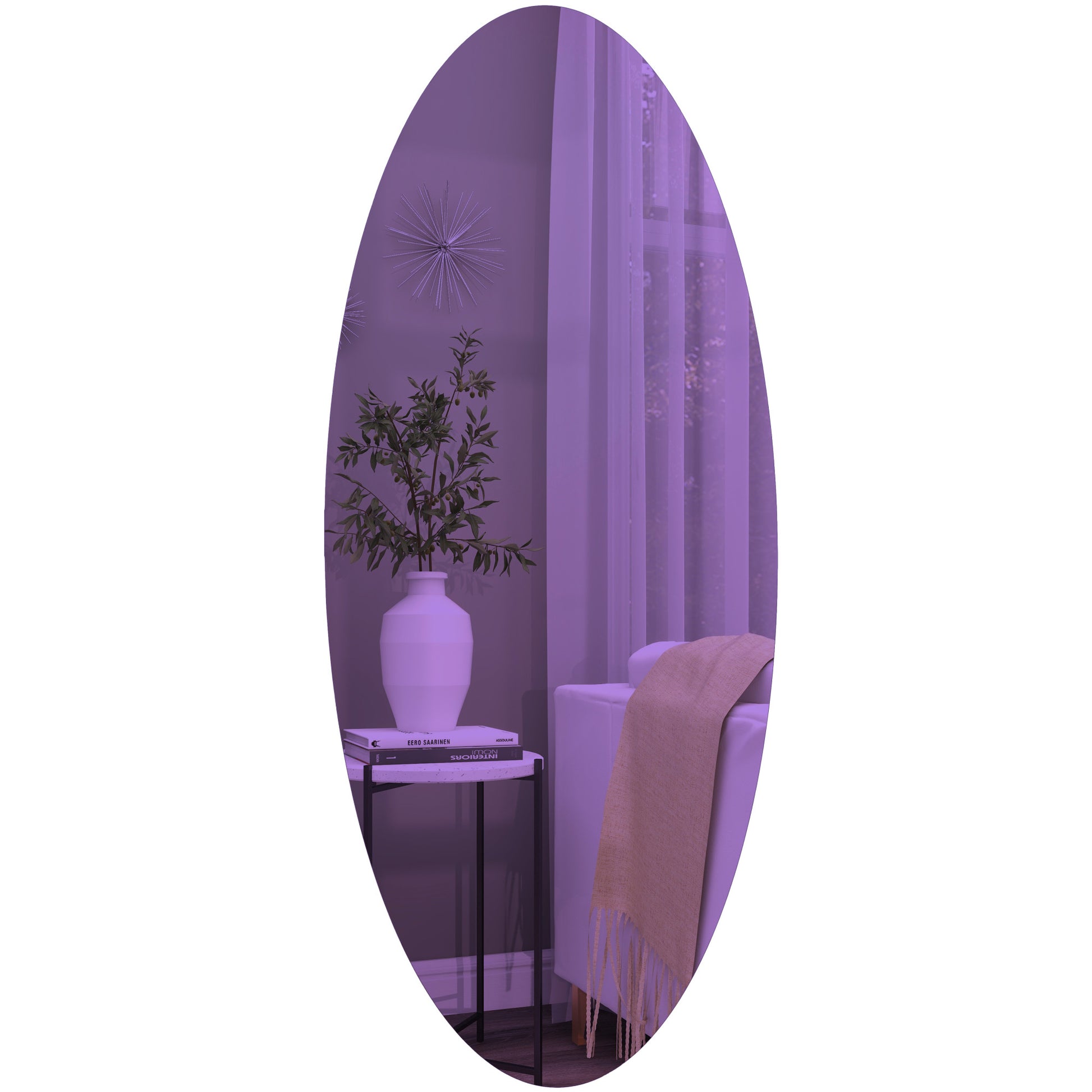 Glass Oval Room Wall Mirror