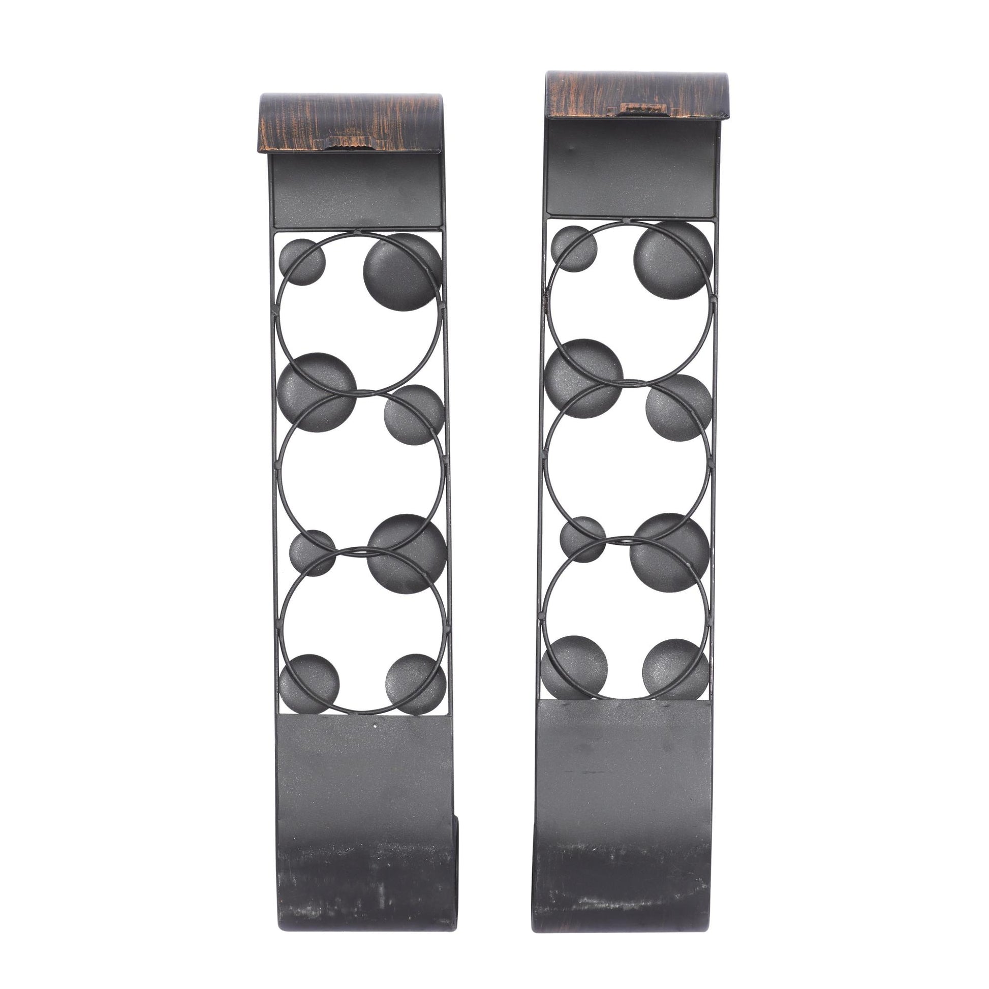 Set of 2 Brown Metal 2 Candle Indoor Outdoor Wall Sconce