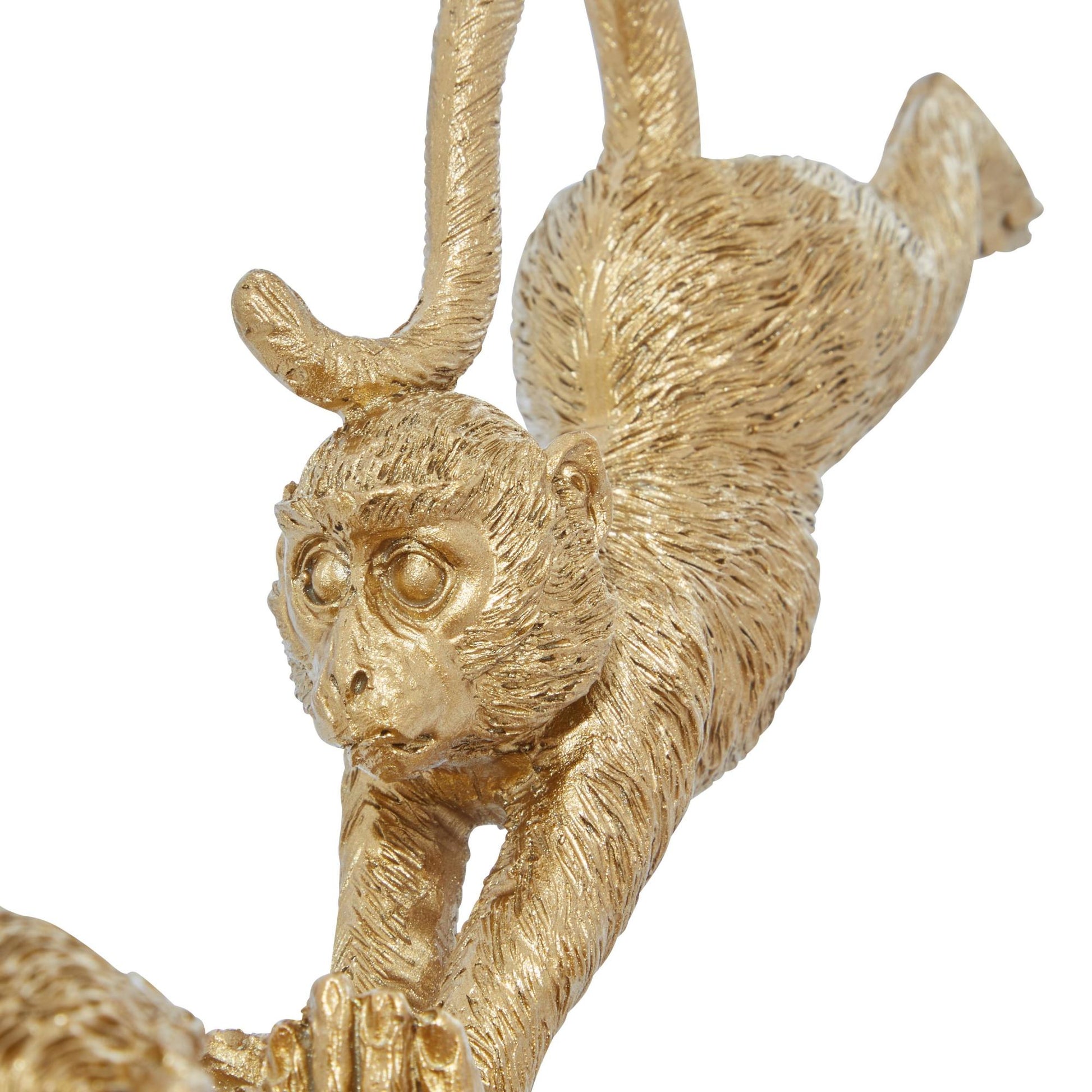 Monkey Gold Polyresin Decorative Sculpture