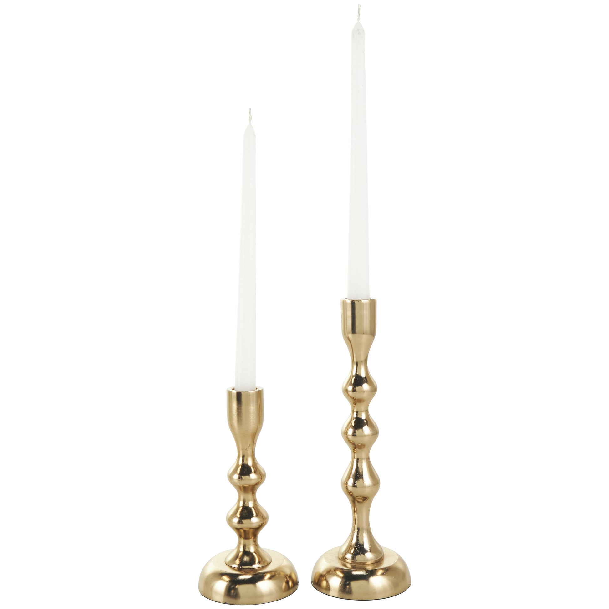 Set of 2 Aluminum Metal Decorative Candle Holder