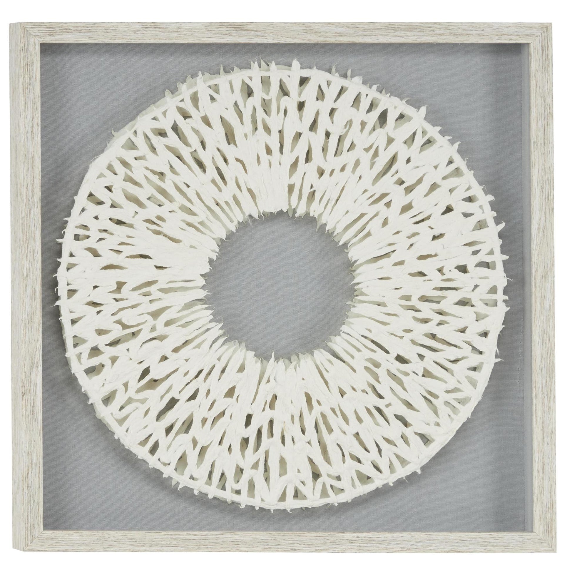 Geometric White Paper Handmade 3D Circle Origami Home Shadow Box with Canvas Backing