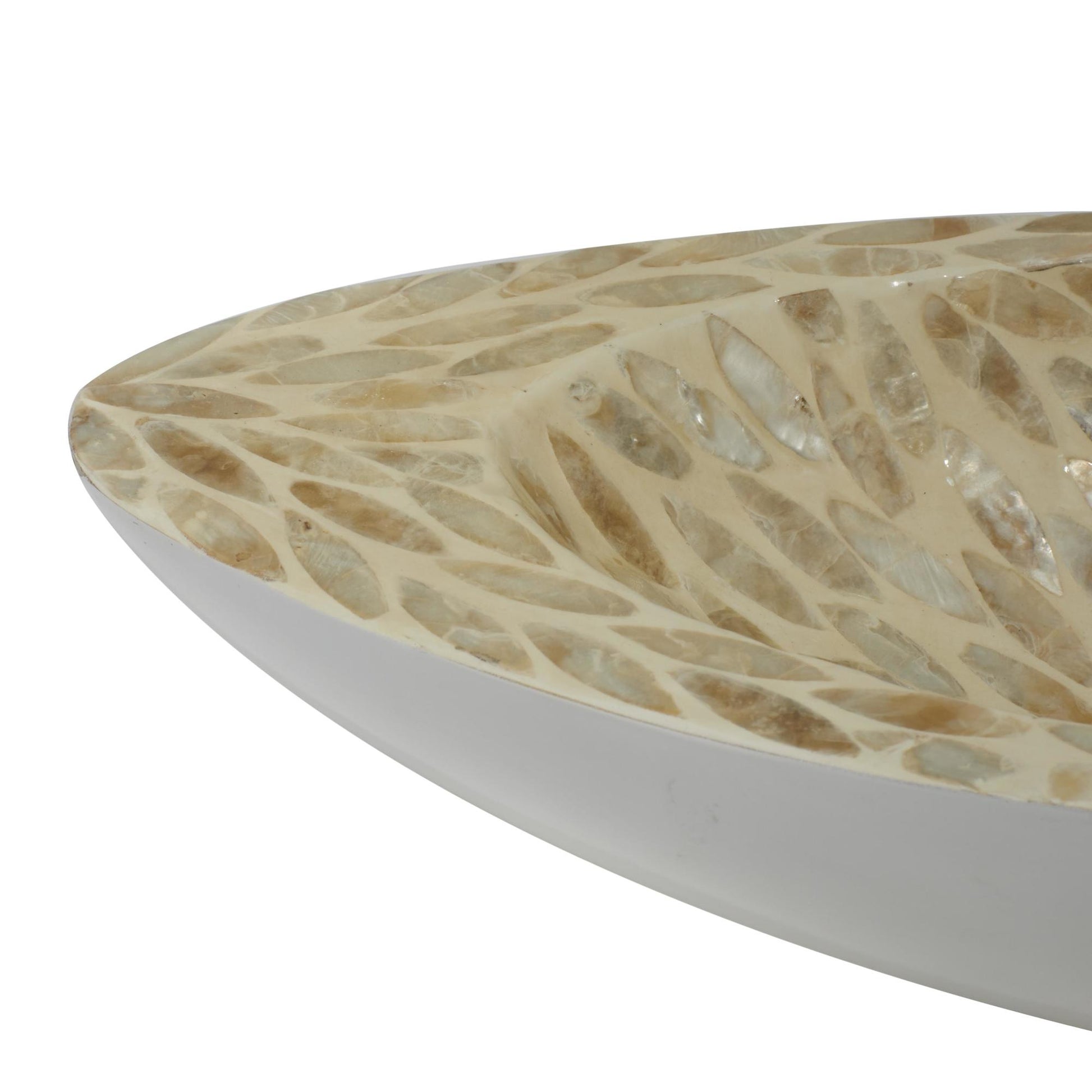Nautical White Mother of Pearl Shell Living Room Decor Tray