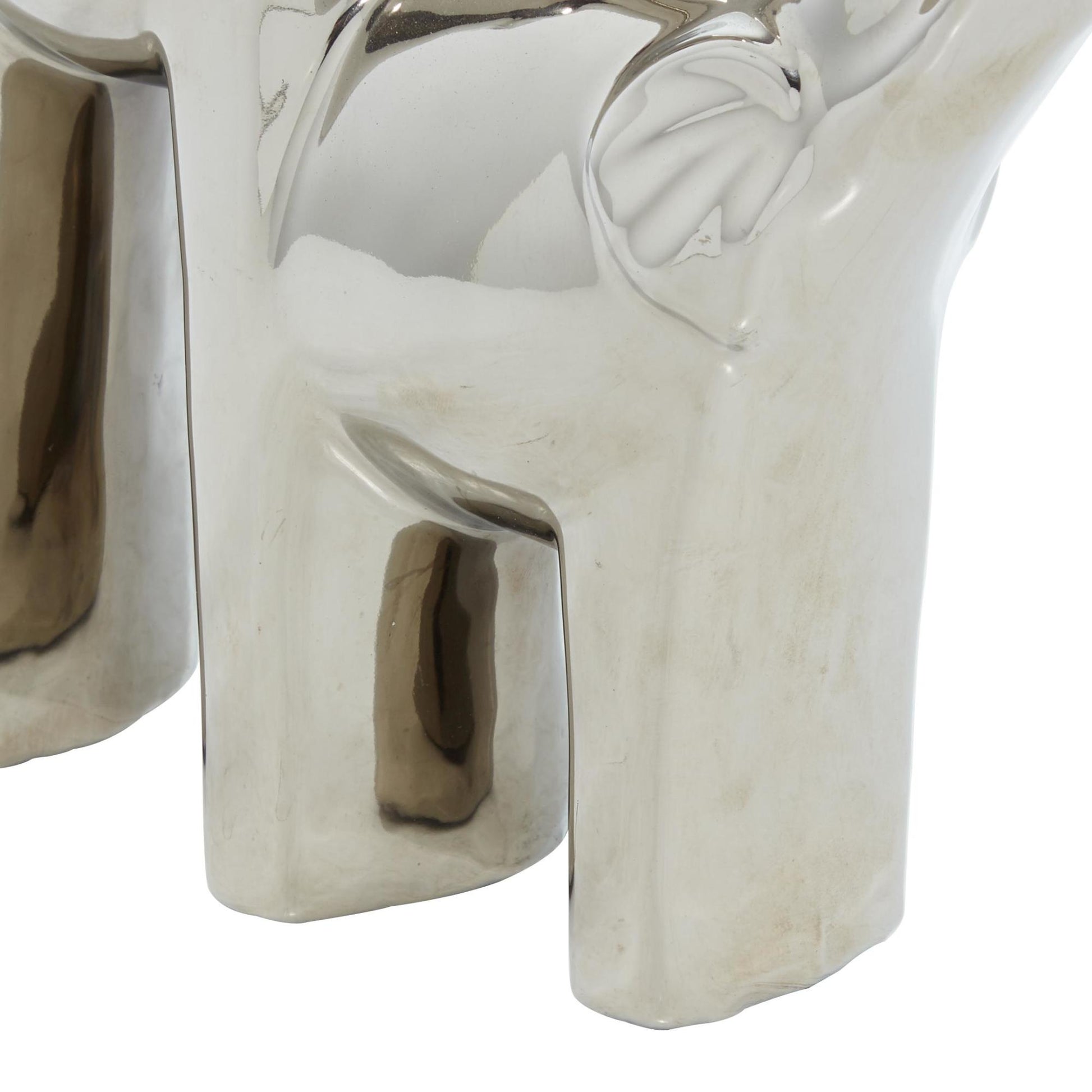 Elephant Silver Ceramic Decorative Sculpture