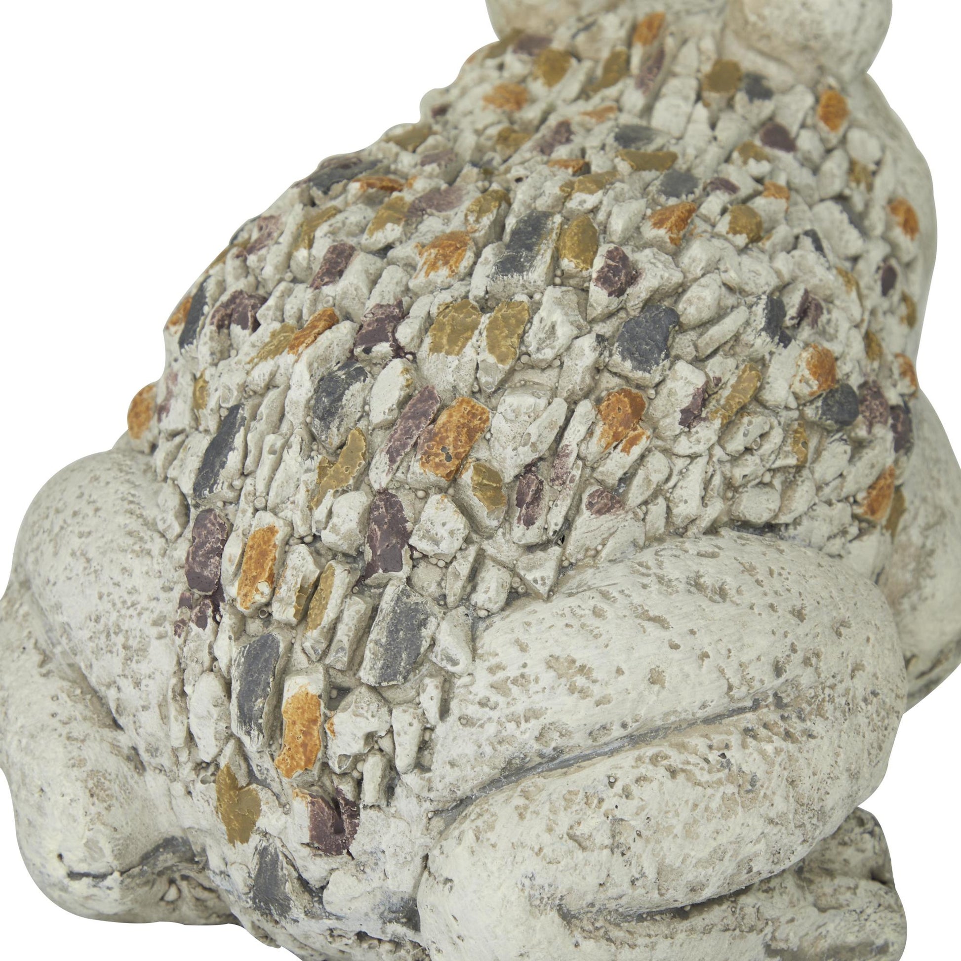 Frog Light Gray Polystone Indoor Outdoor Decorative Garden Sculpture