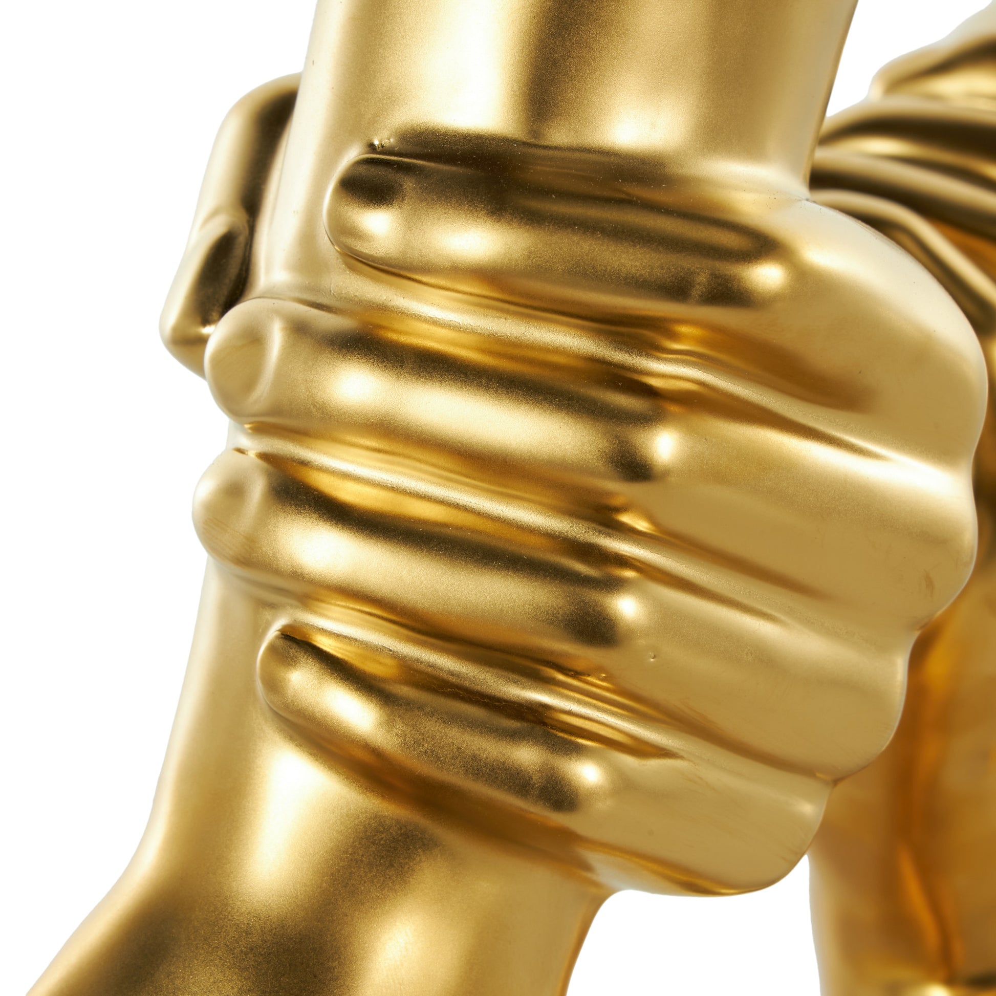 Hands Gold Ceramic Gripping Decorative Sculpture