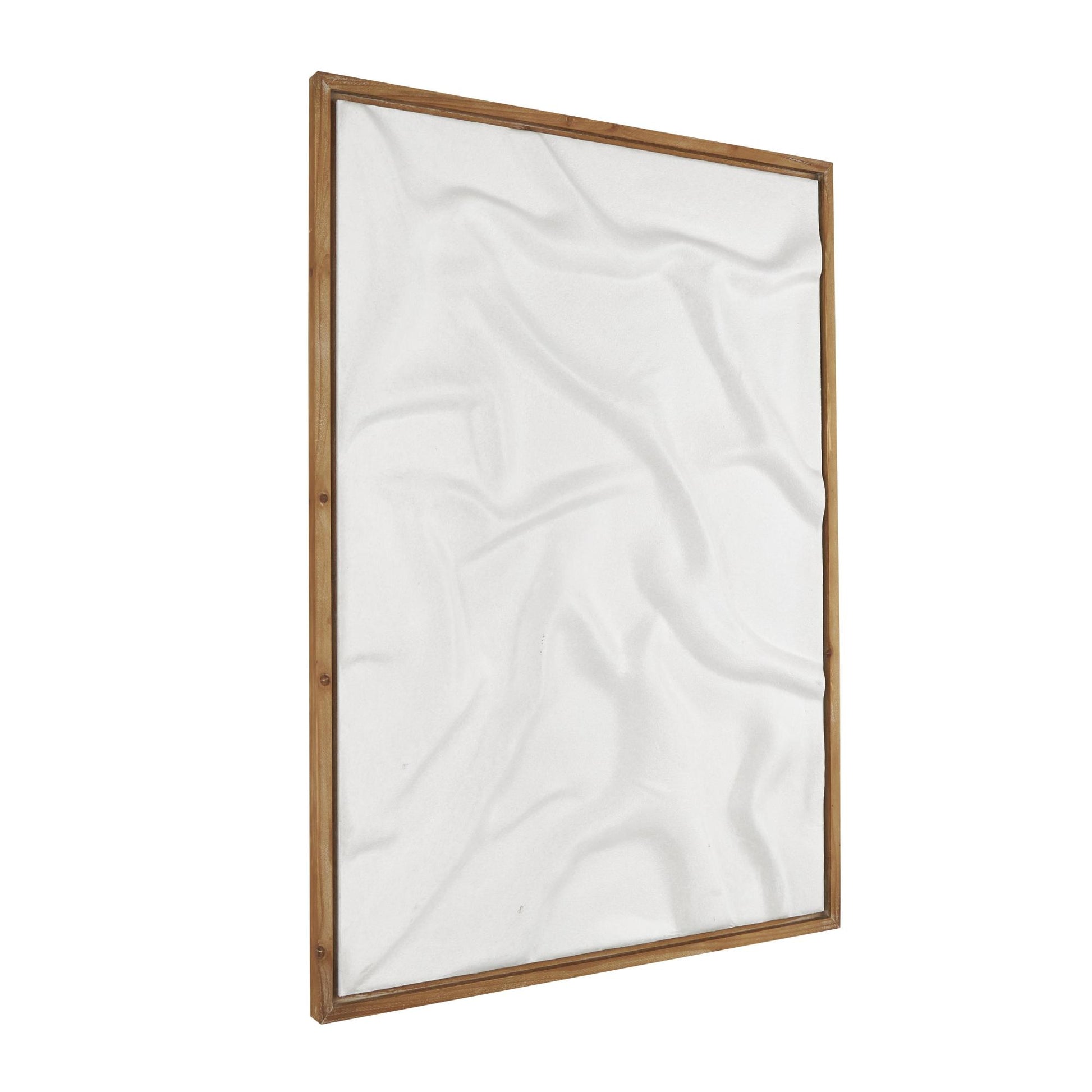 Abstract White Wood Abstract Dimensional Shaped Living Room Framed Wall Art with Brown Wooden Frame