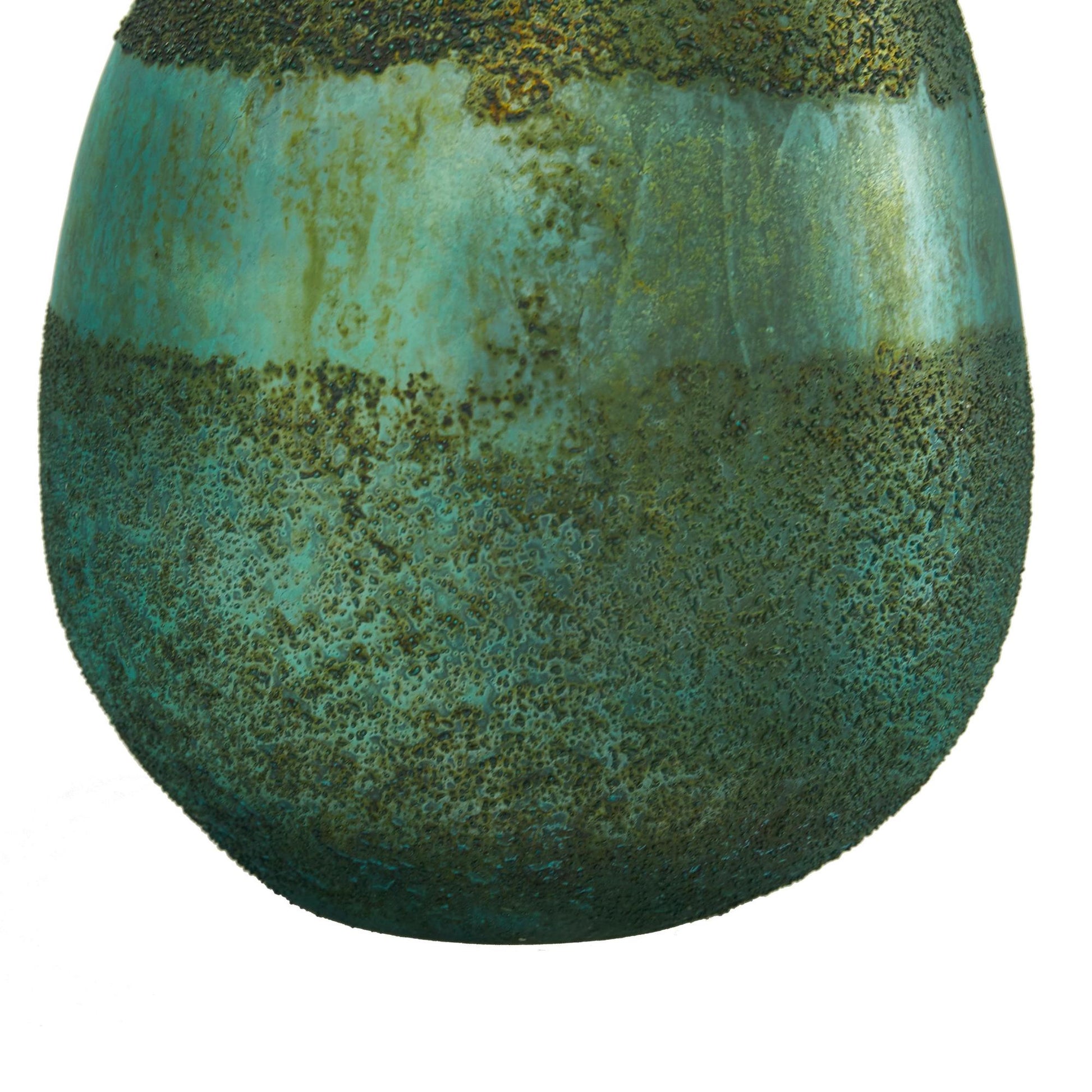 Set of 2 Glass Textured Teardrop Decorative Vase with Textured Base
