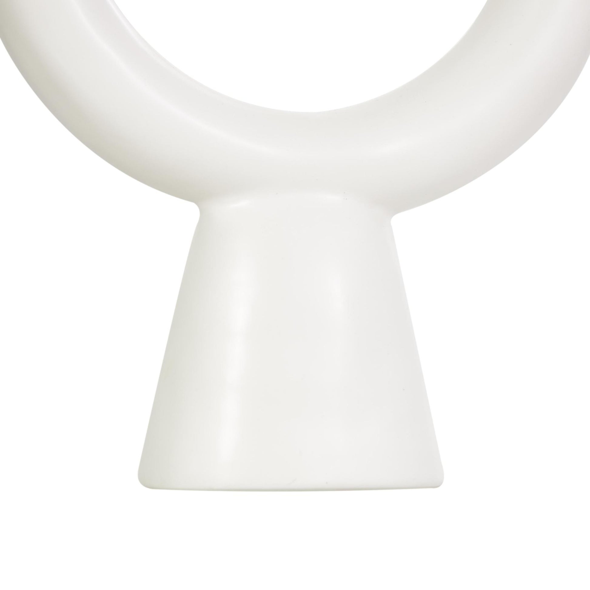 CosmoLiving by Cosmopolitan Set of 2 Geometric Black Ceramic Ring Decorative Candle Holder