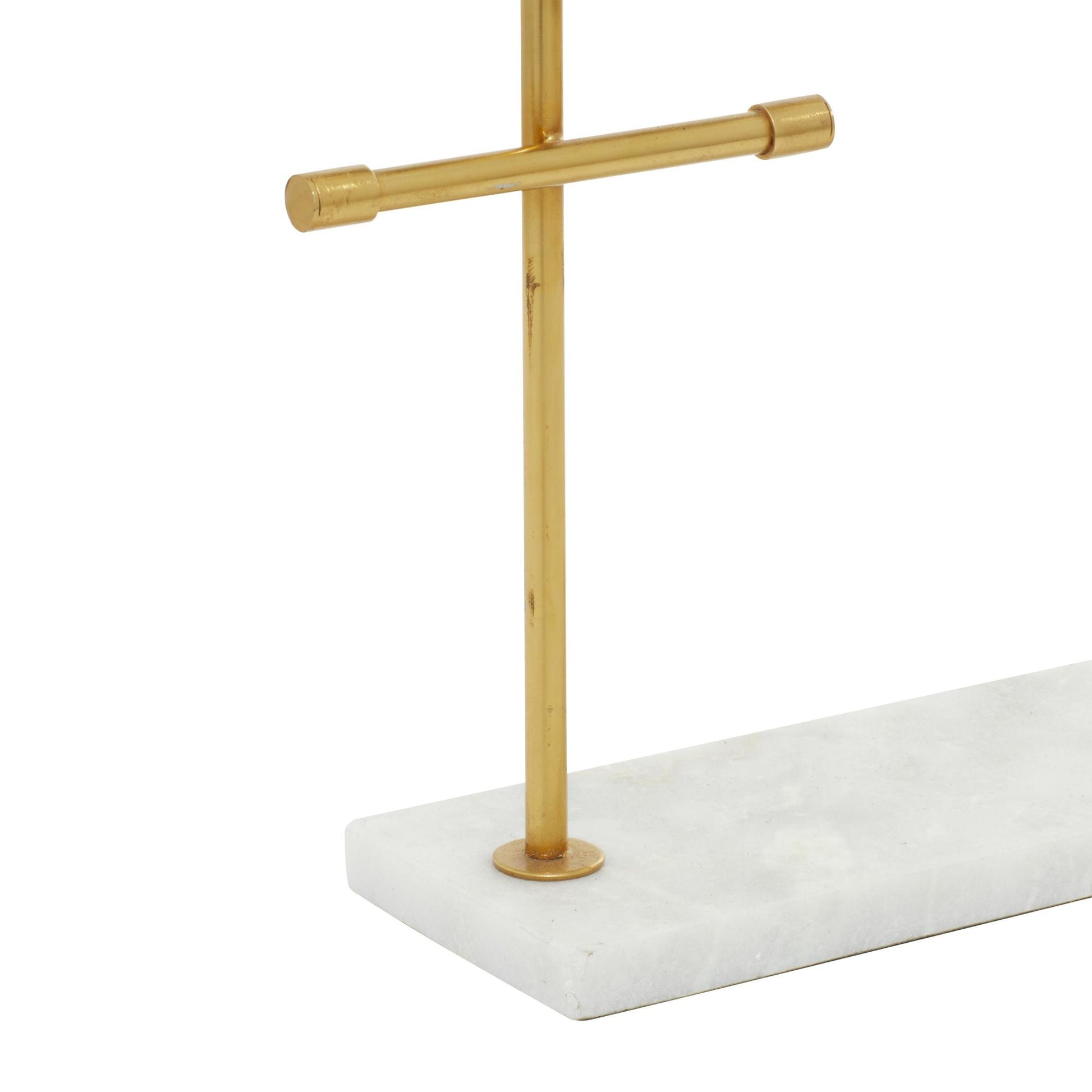 Gold Marble Display Jewelry Stand with Rectangular Base