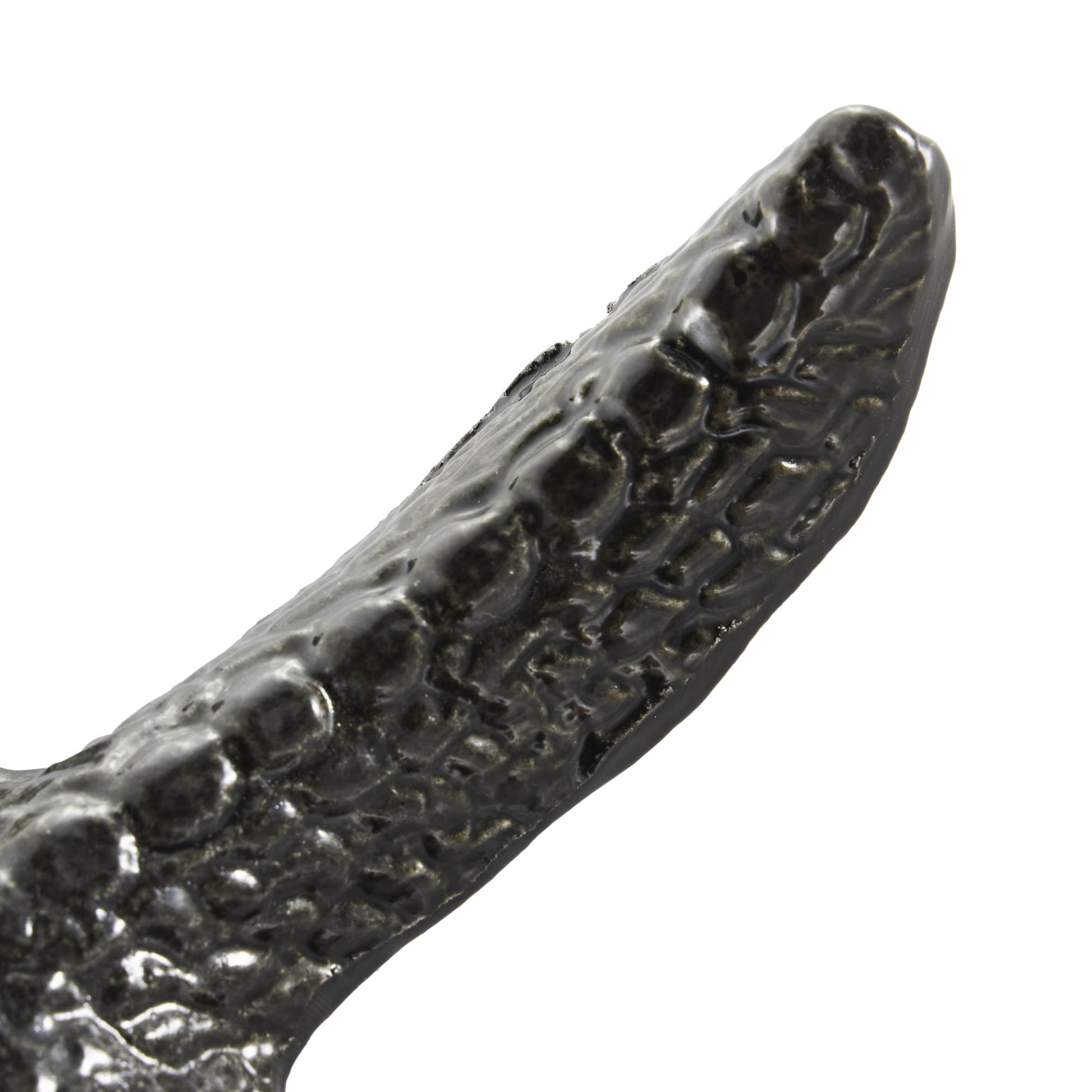 Set of 2 Starfish Black Aluminum Metal Bubble Textured Decorative Sculpture