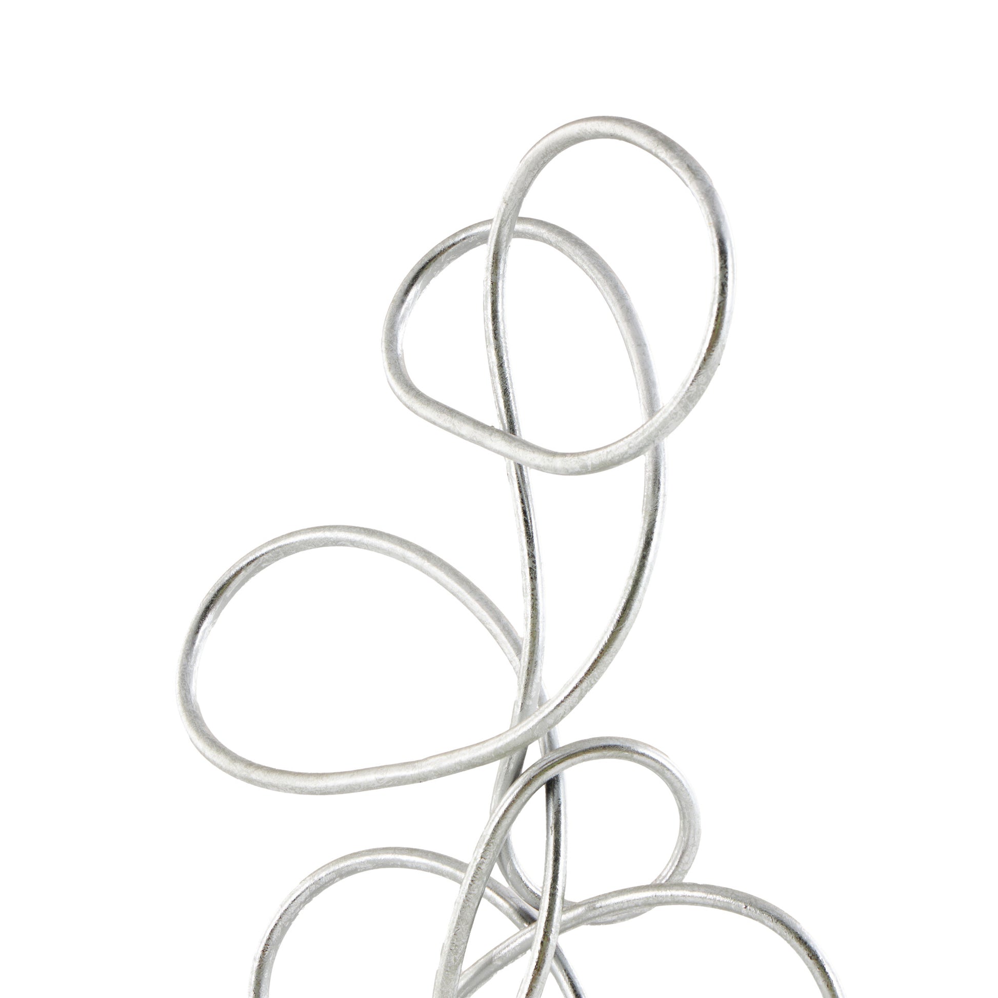 Abstract Silver Metal Swirl Decorative Sculpture