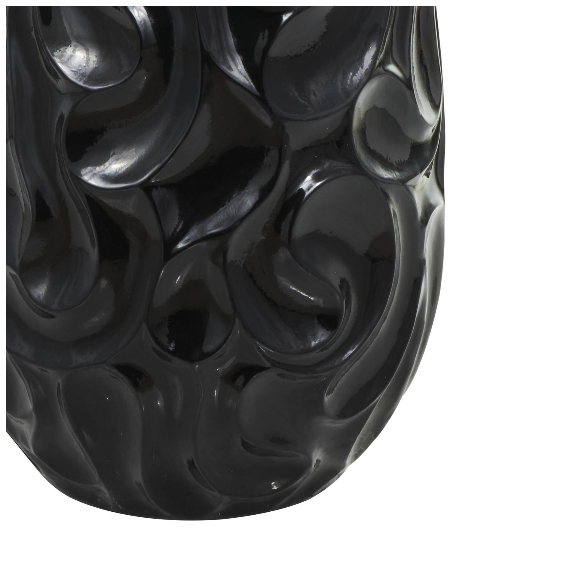 Resin Large Wavy Textured Floor Decorative Vase