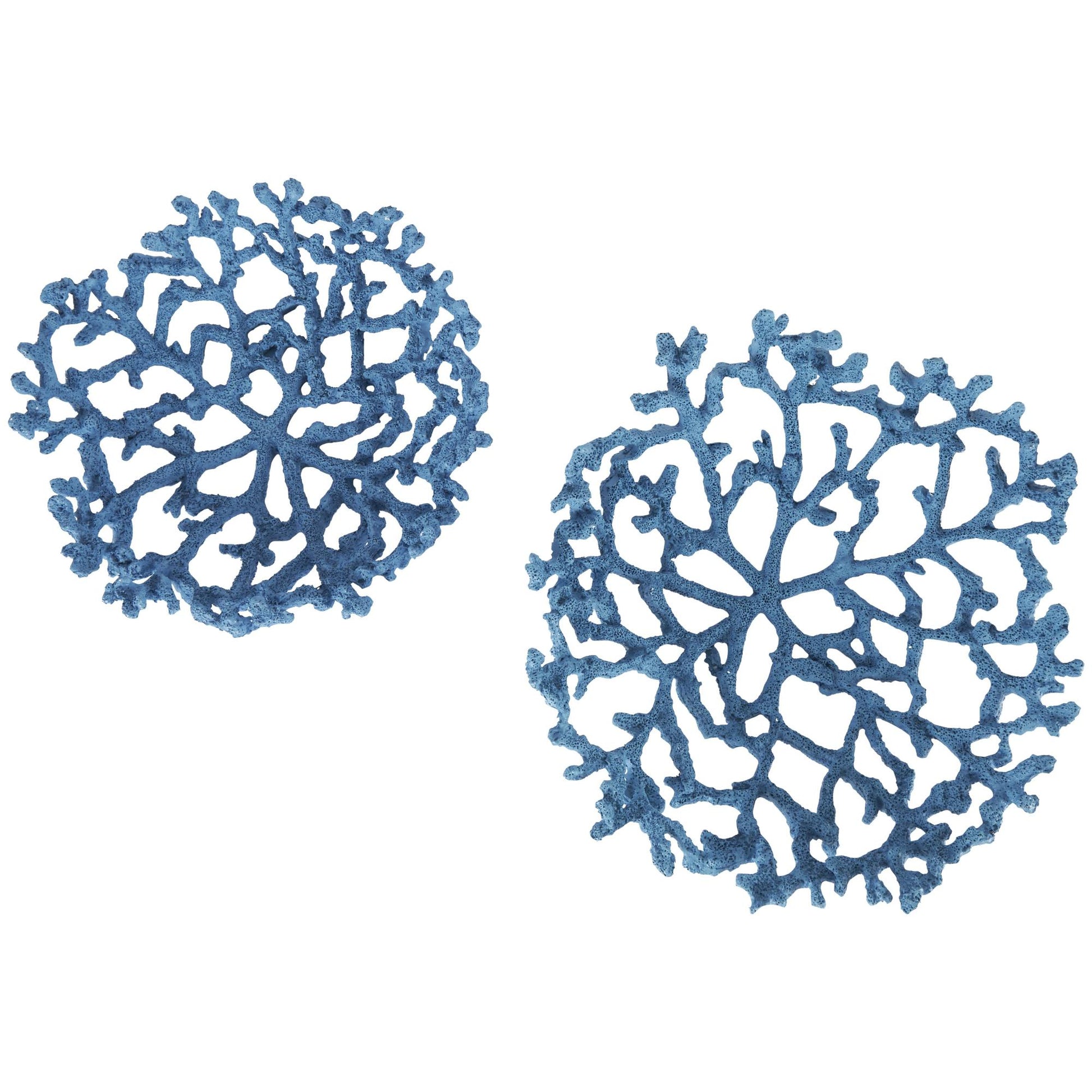 Set of 2 Coral Resin Textured Large Decorative Bowl