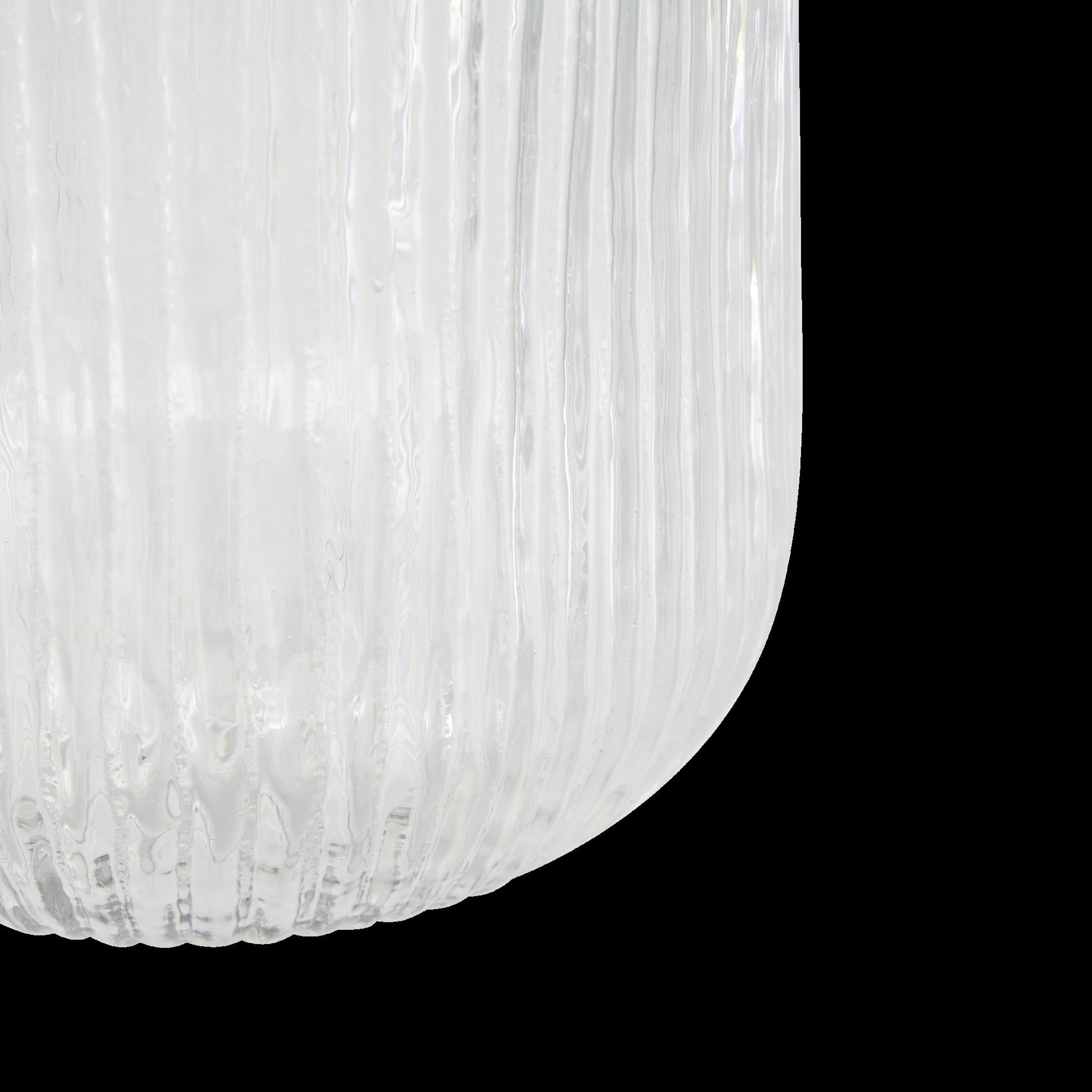 Clear Glass Ribbed Fluted Decorative Vase