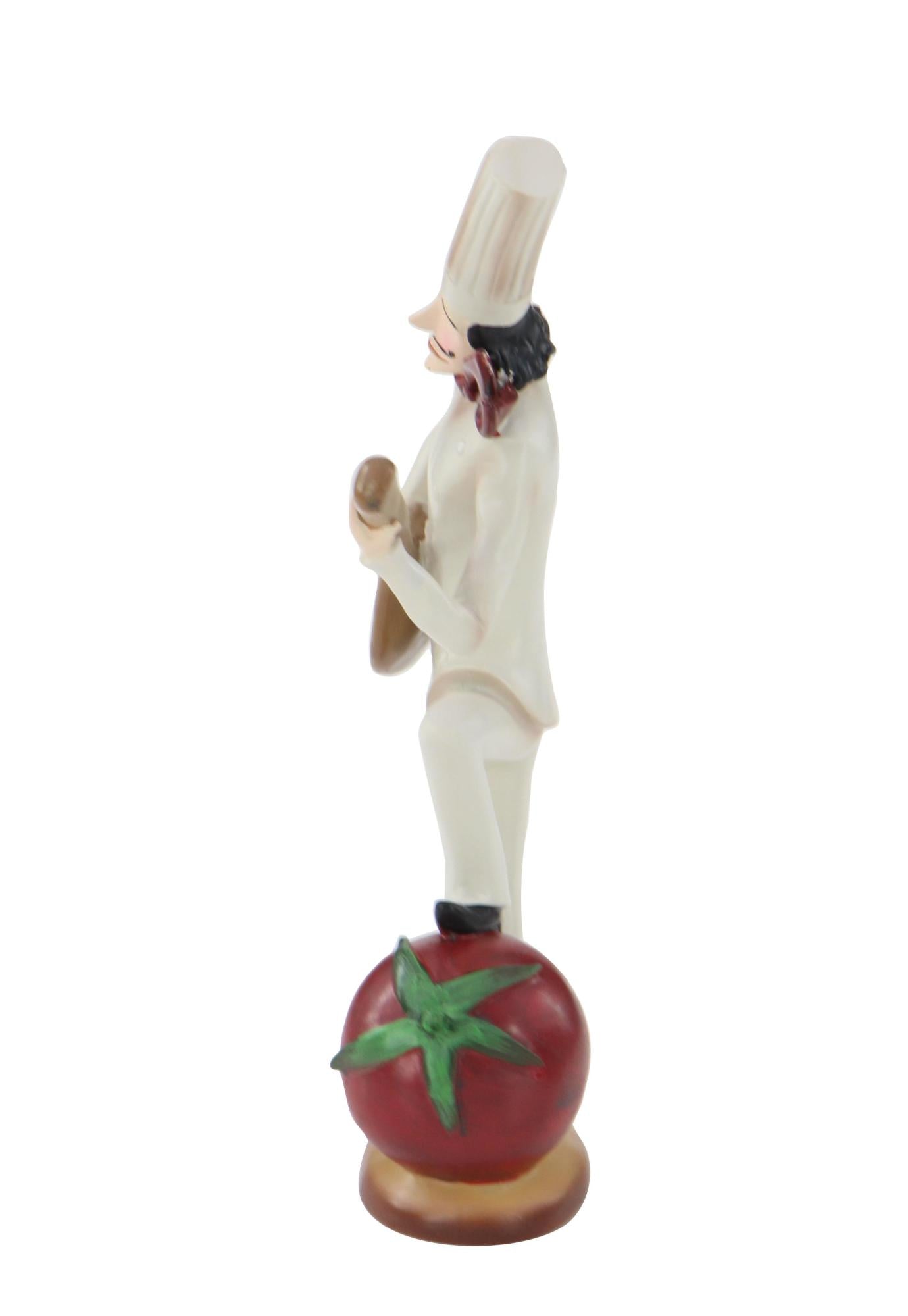 Set of 3 Chef White Polystone Decorative Sculpture with Musical Instruments