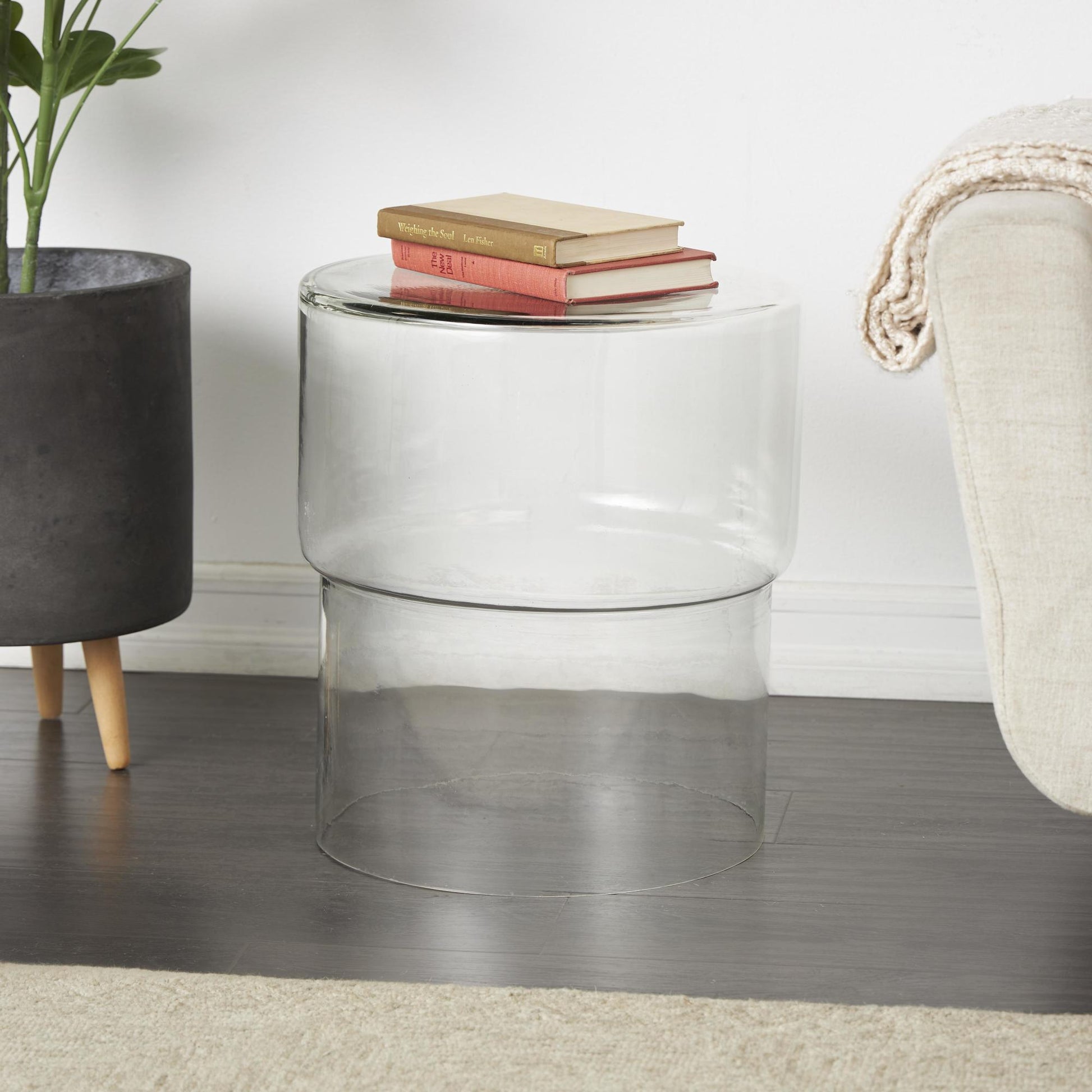 Glass Modern Side End Accent Table