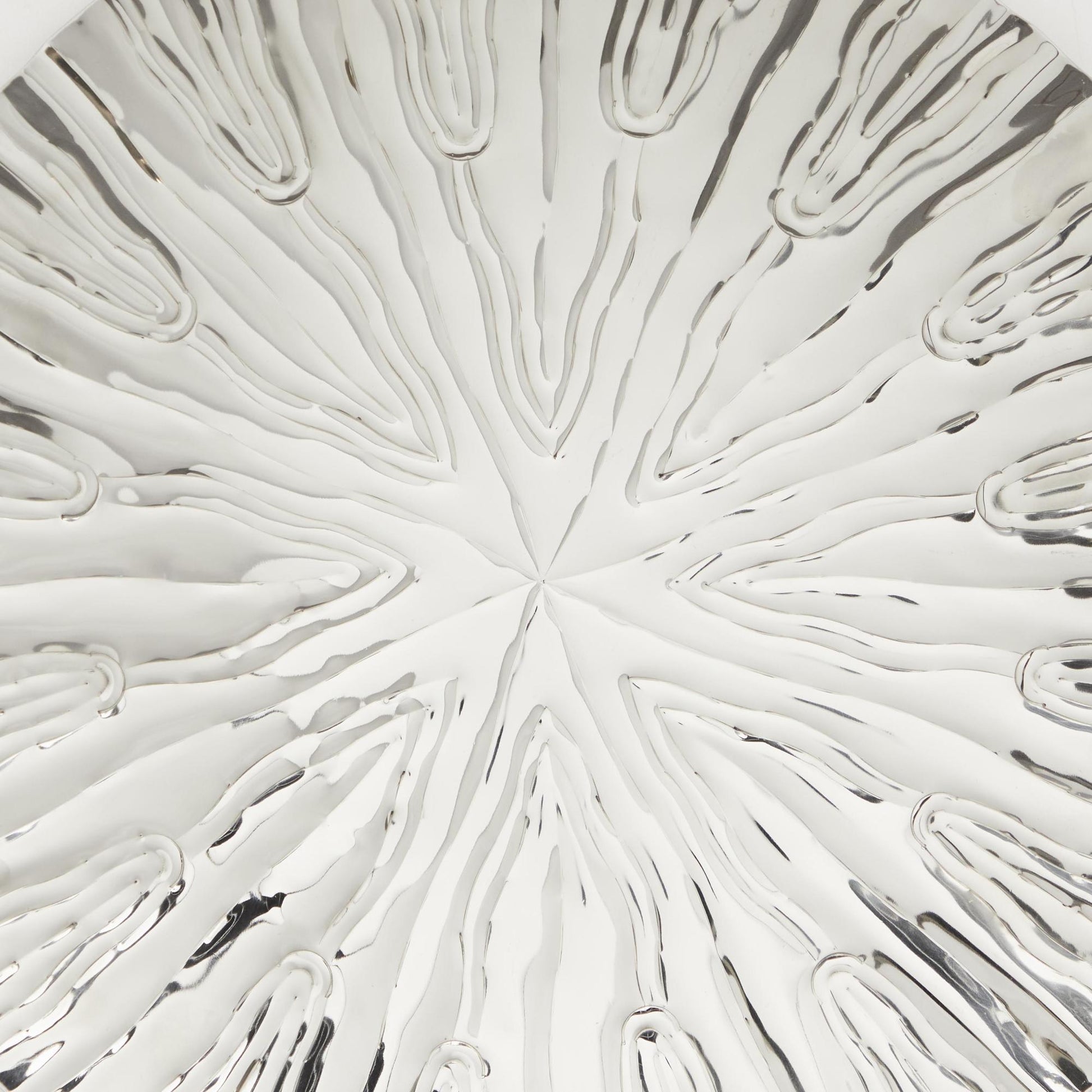 Set of 9 Plate Silver Stainless Steel Metal Home Wall Decor with Hammered Design