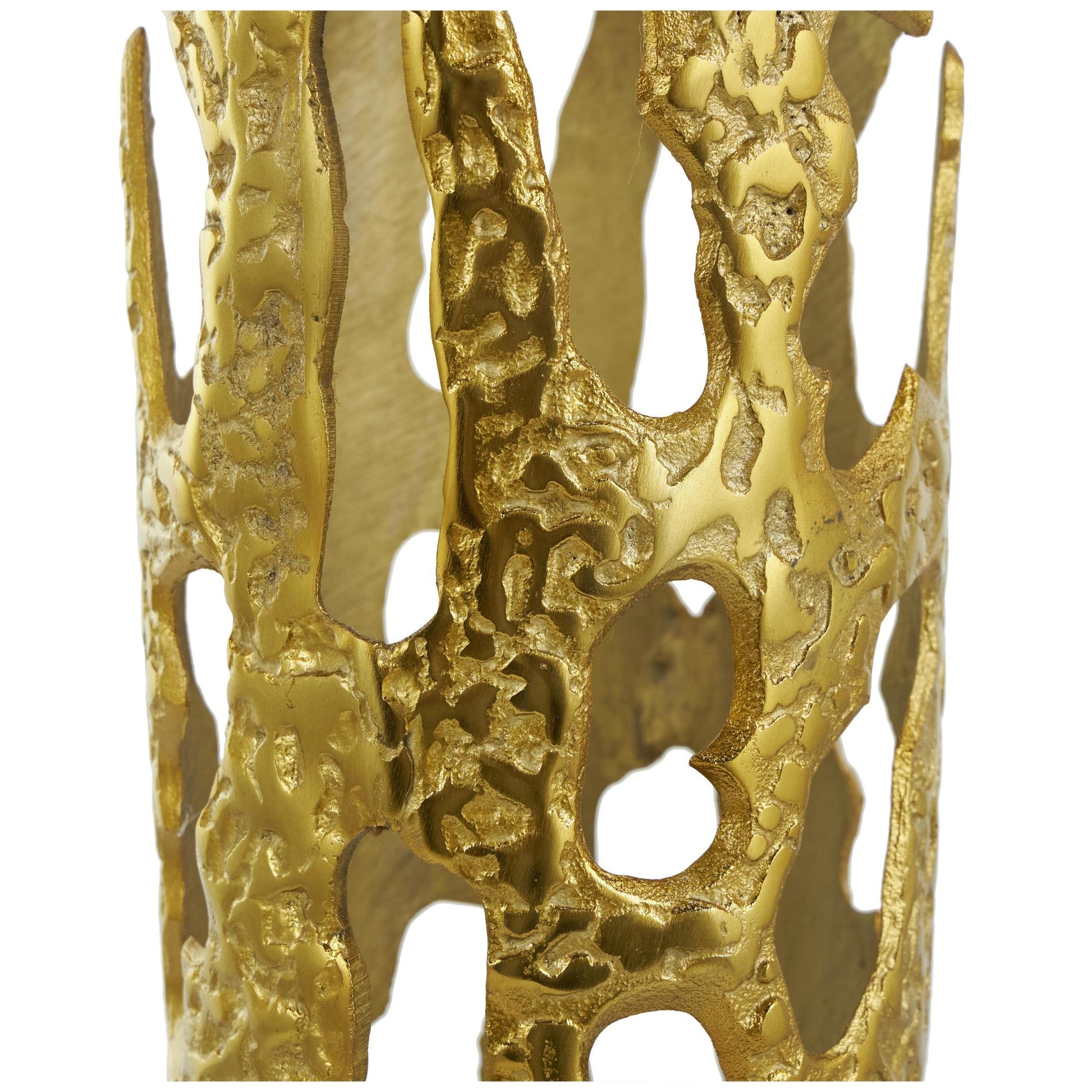 Abstract Aluminum Metal Tall Floor Drip Decorative Vase with Melting Designed Body