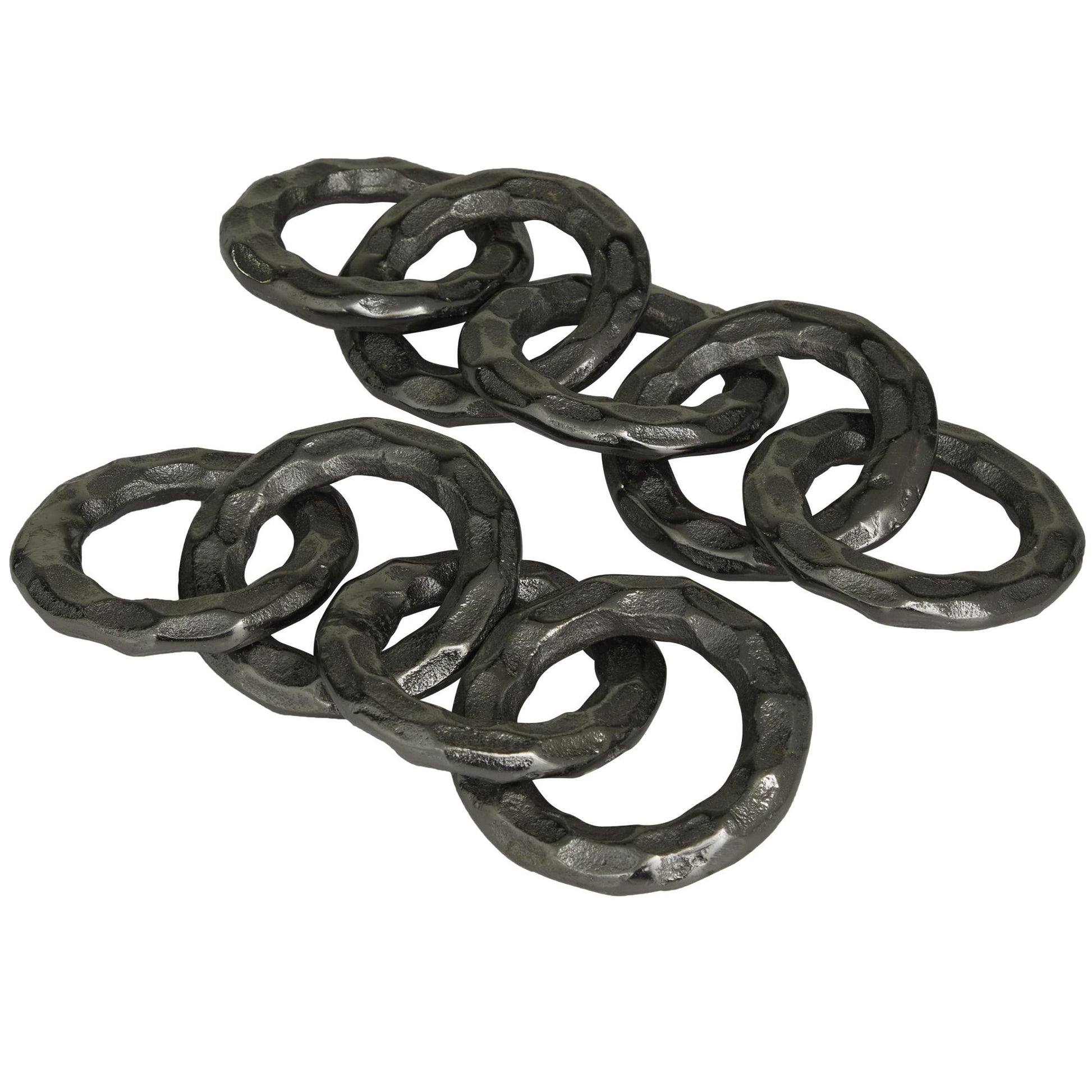 CosmoLiving by Cosmopolitan Set of 2 Chain Black Aluminum Metal Decorative Sculpture