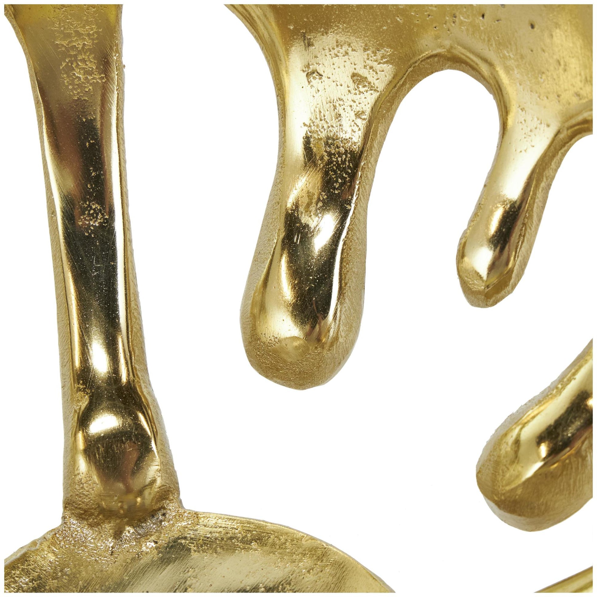 Set of 2 Abstract Aluminum Metal Drip Large Decorative Bowl with Melting Designed Body