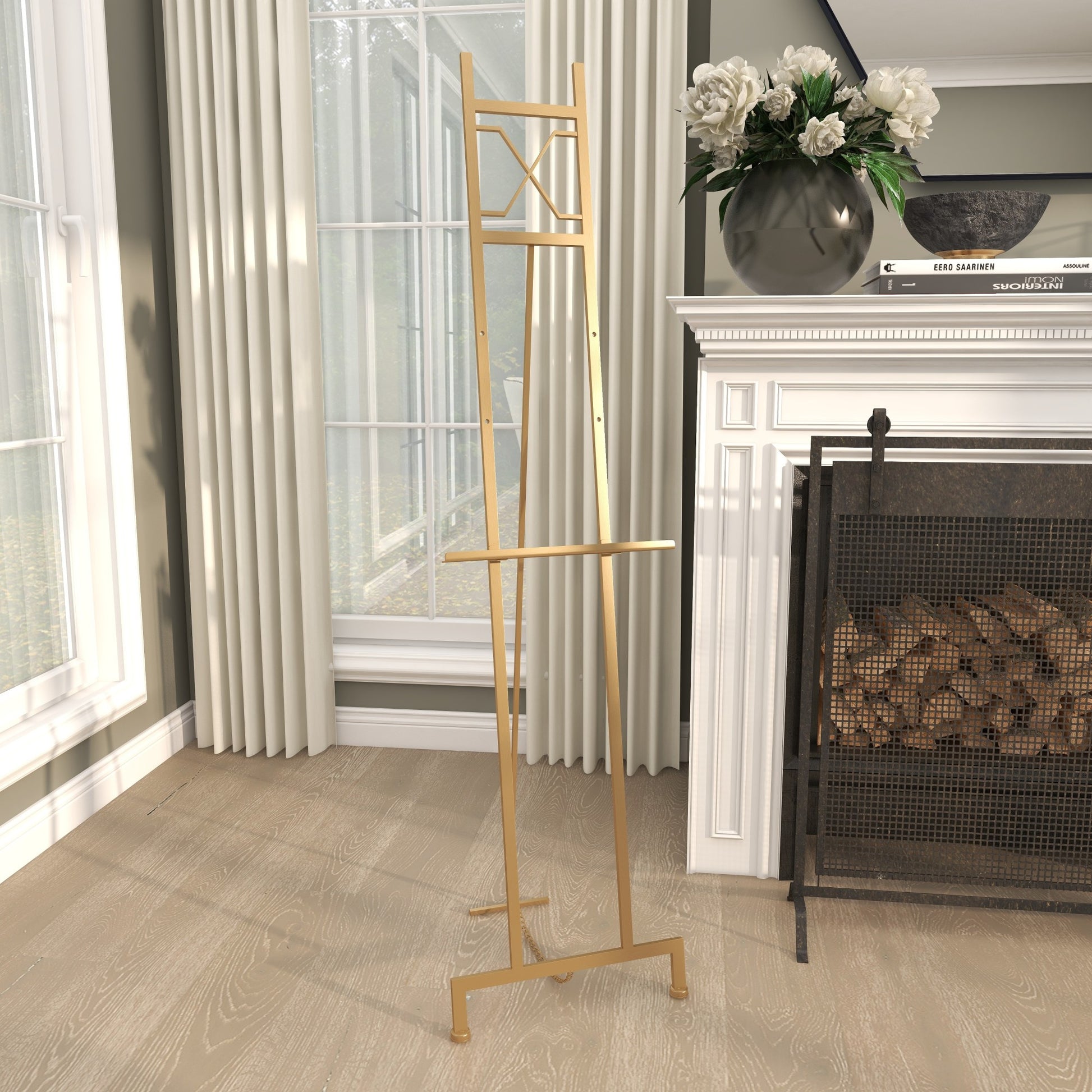 Metal Extra Large Adjustable 3 Tier Display Easel with Chain Support 16" x 19" x 57"