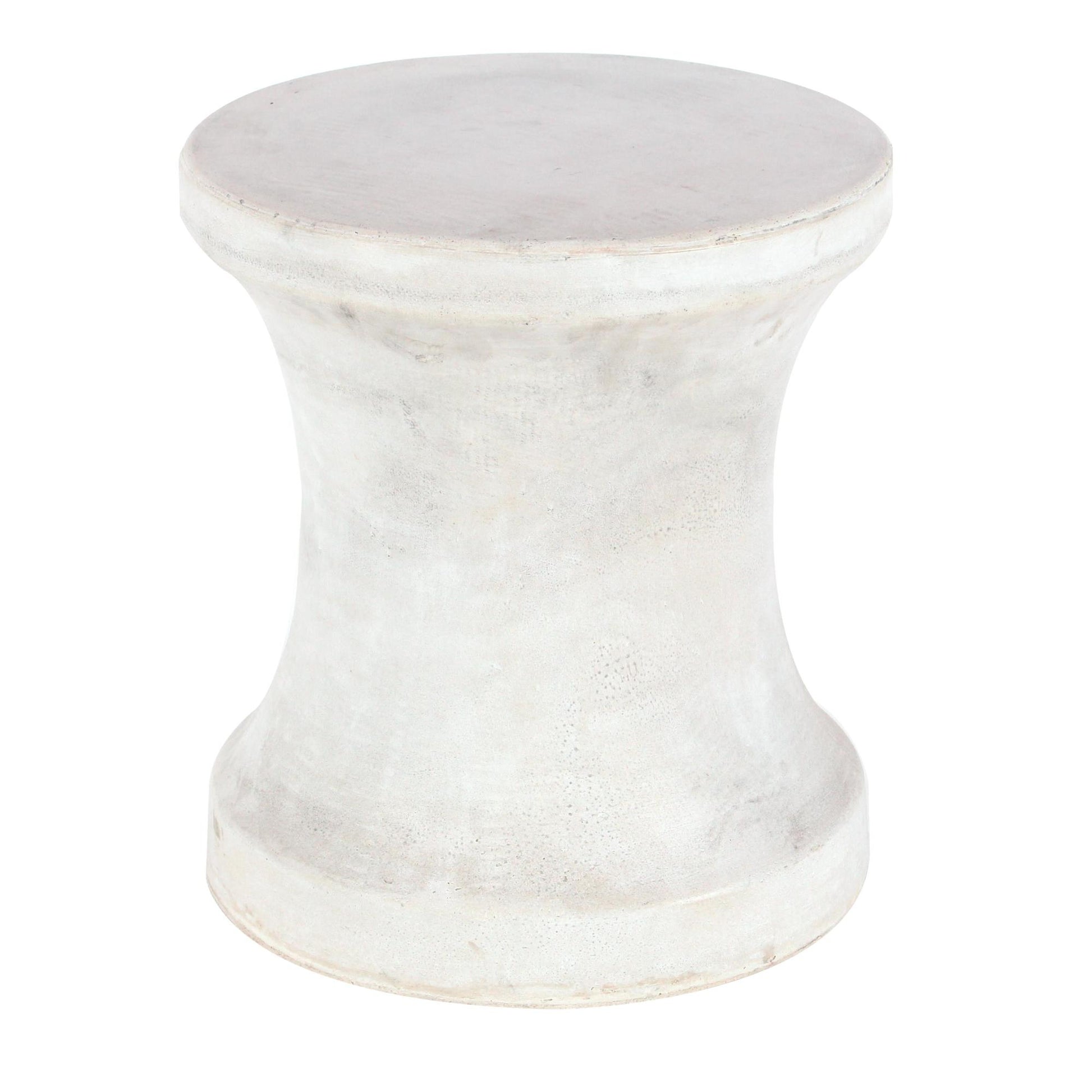 Fiberclay Ceramic Distressed Hourglass Outdoor Accent Table 14" x 14" x 16"
