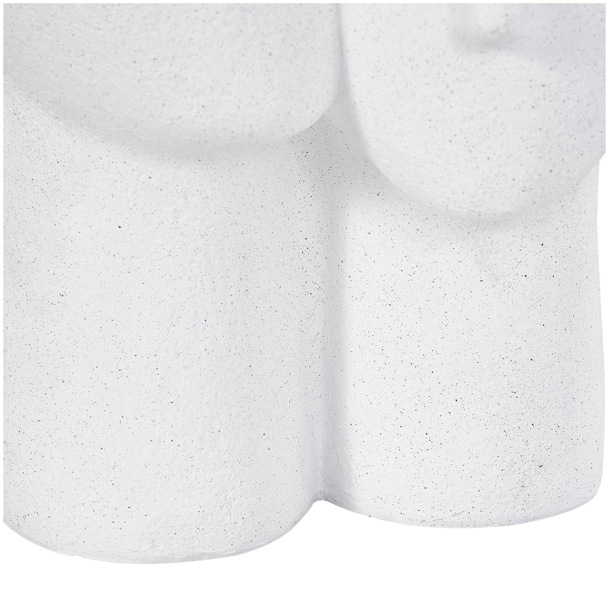 People White Polystone Head Decorative Sculpture with Speckled Detailing