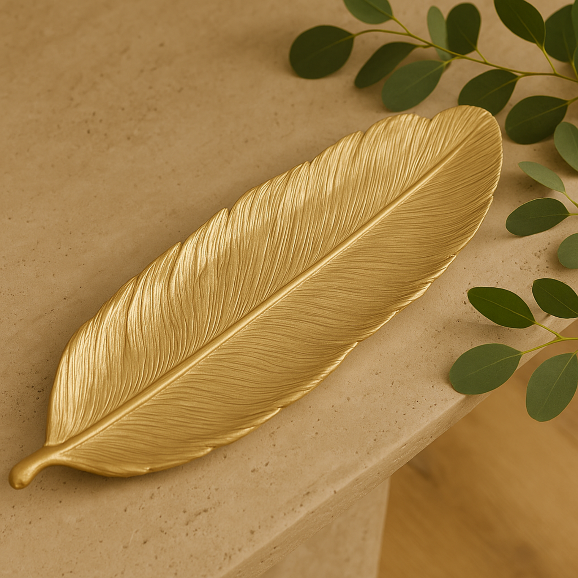 Bird Polystone Feather Large Decorative Bowl
