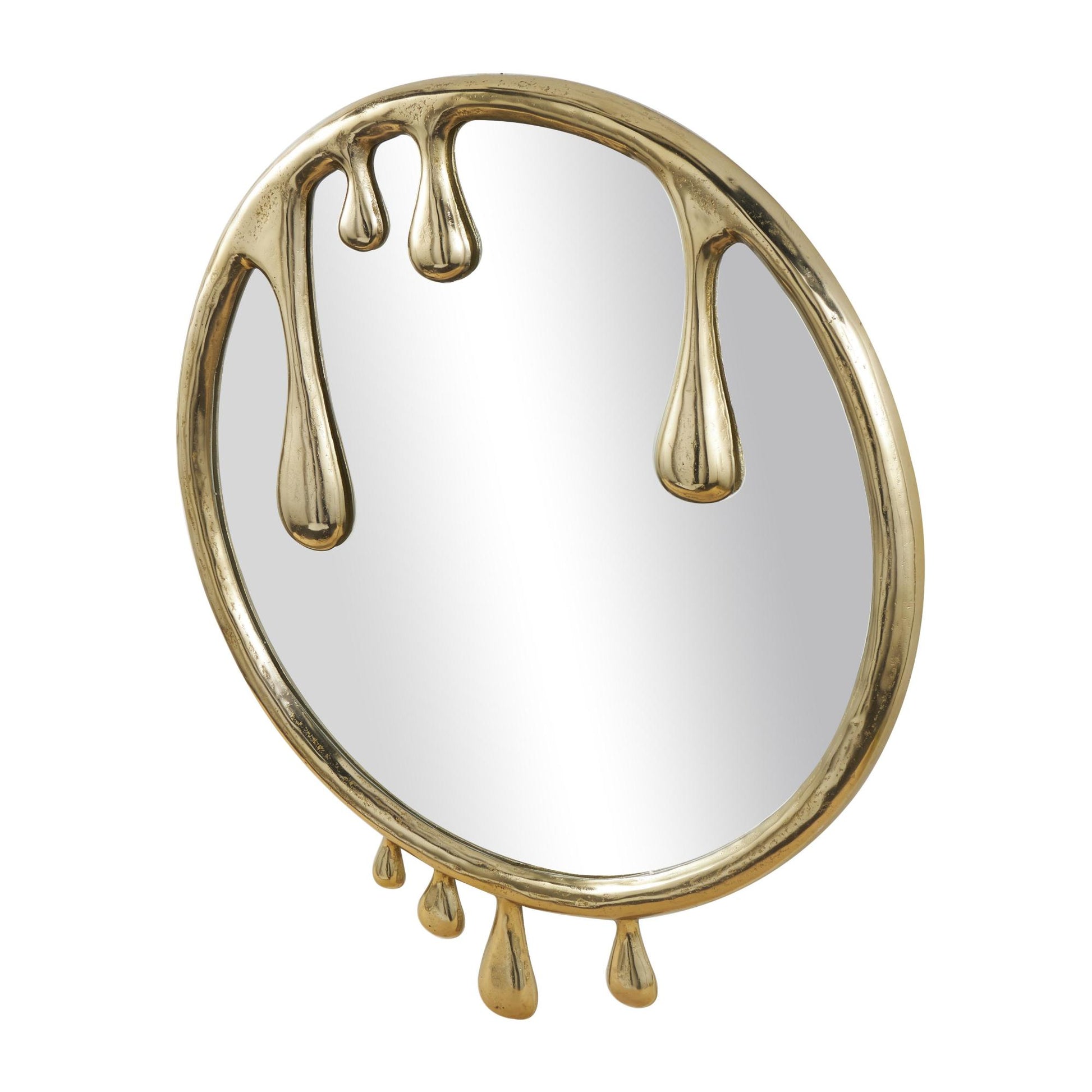Abstract Aluminum Metal Drip Room Wall Mirror with Melting Designed Frame