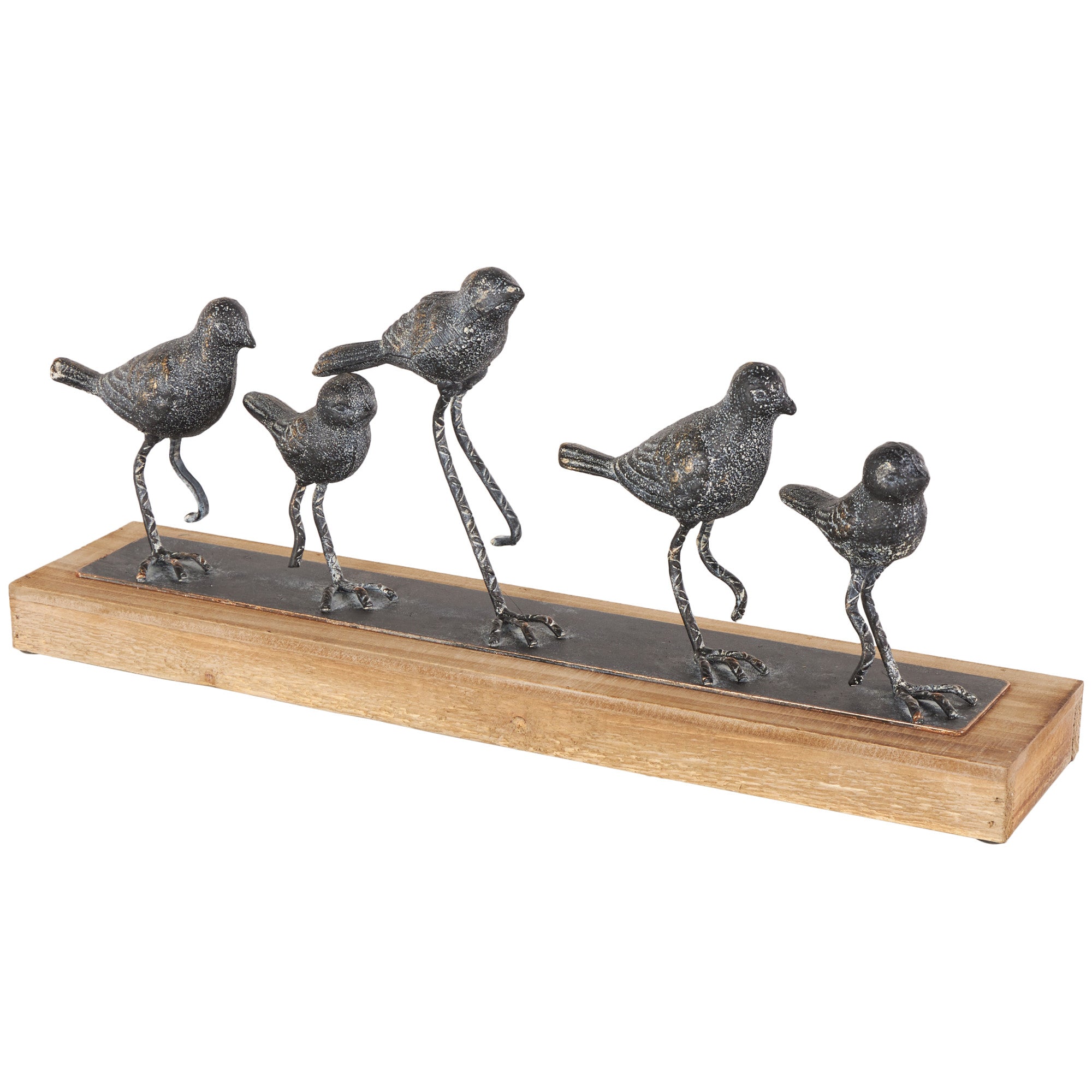 Bird Gray Metal Decorative Sculpture