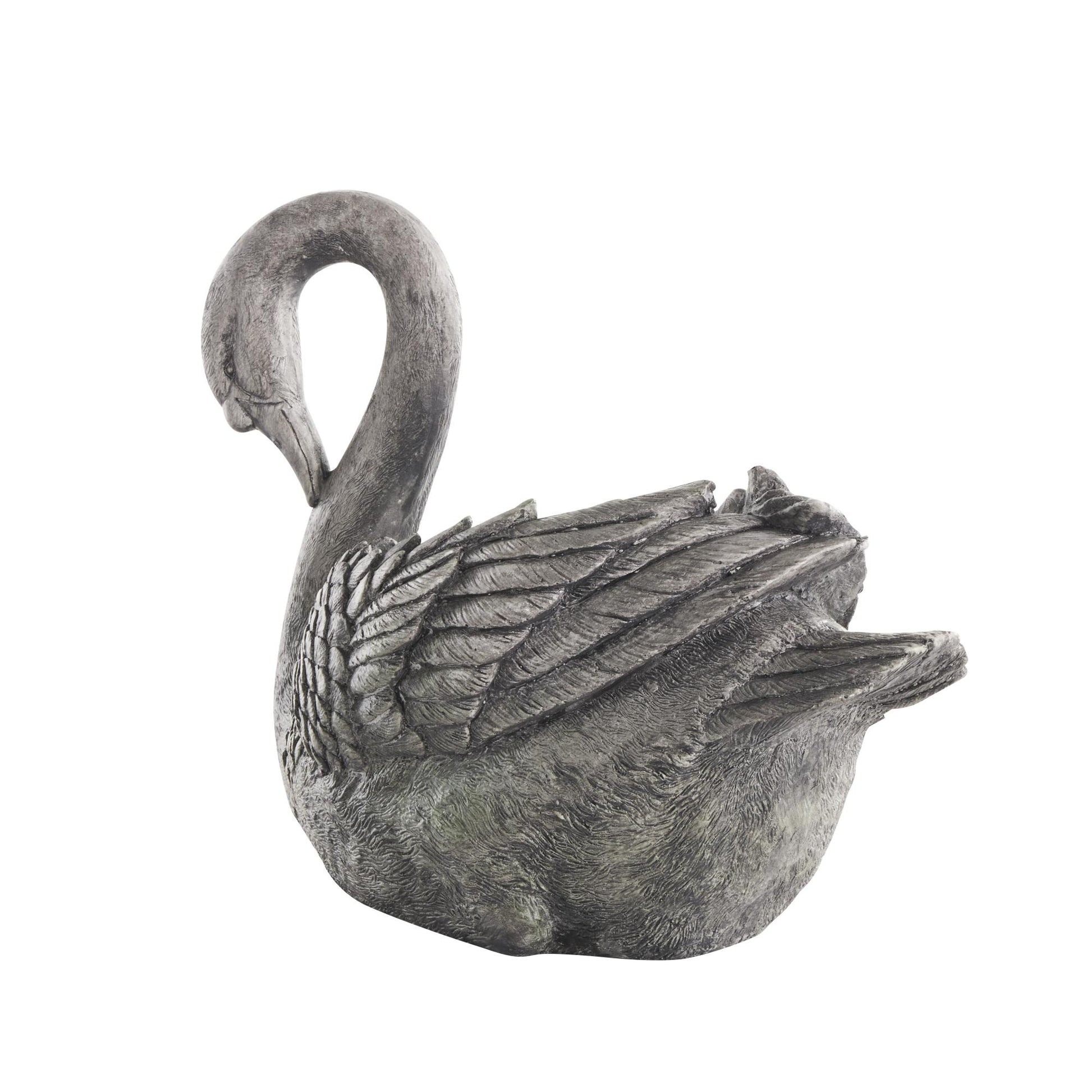 Swan Gray Magnesium Oxide Textured Indoor Outdoor Planter with Patina Accents