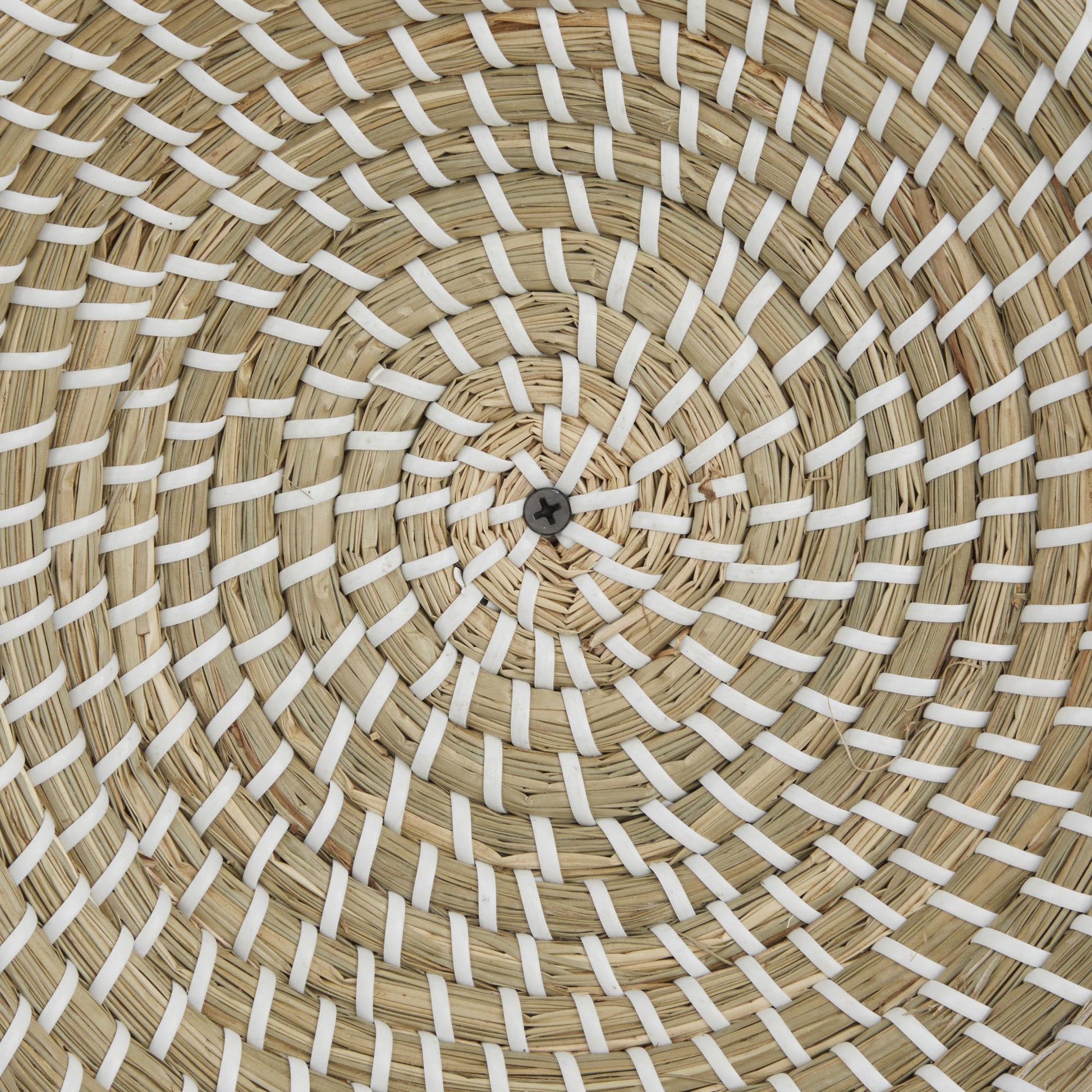 Set of 6 Plate Orange Seagrass Handmade Patterned Basket Home Wall Decor