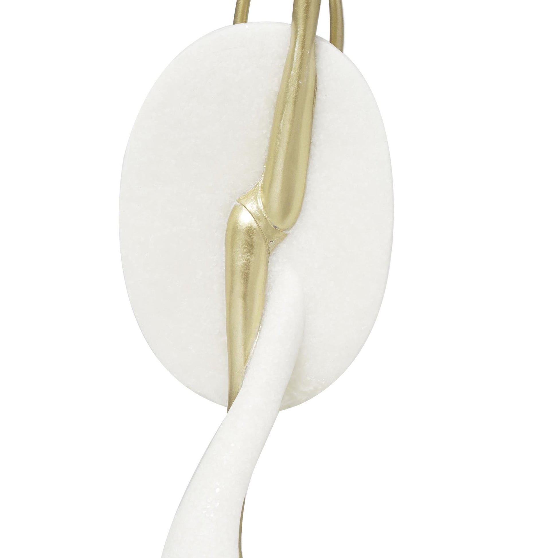 Dancer Cream Polystone Ballet Decorative Sculpture with Gold Accents