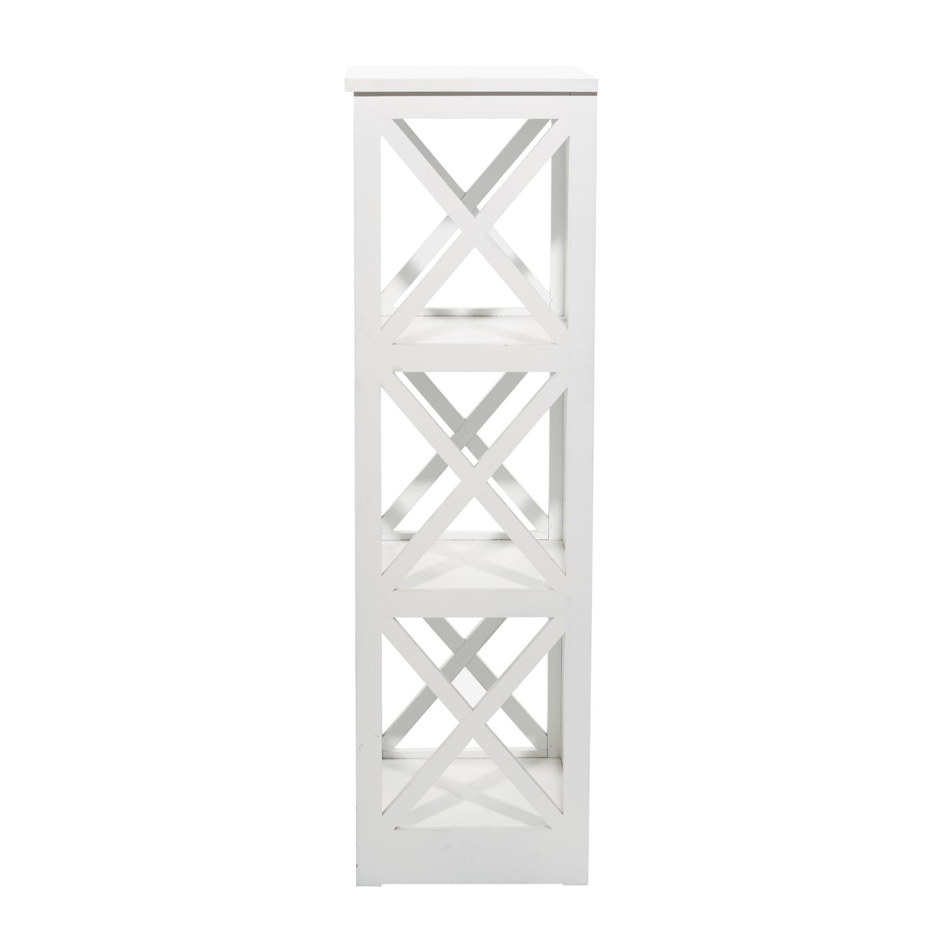 White Wooden 4 Shelf Storage Shelving Unit
