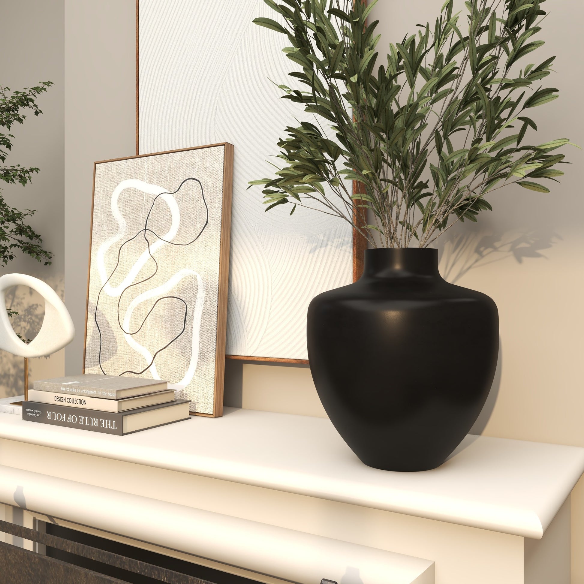 Black Glass Decorative Vase