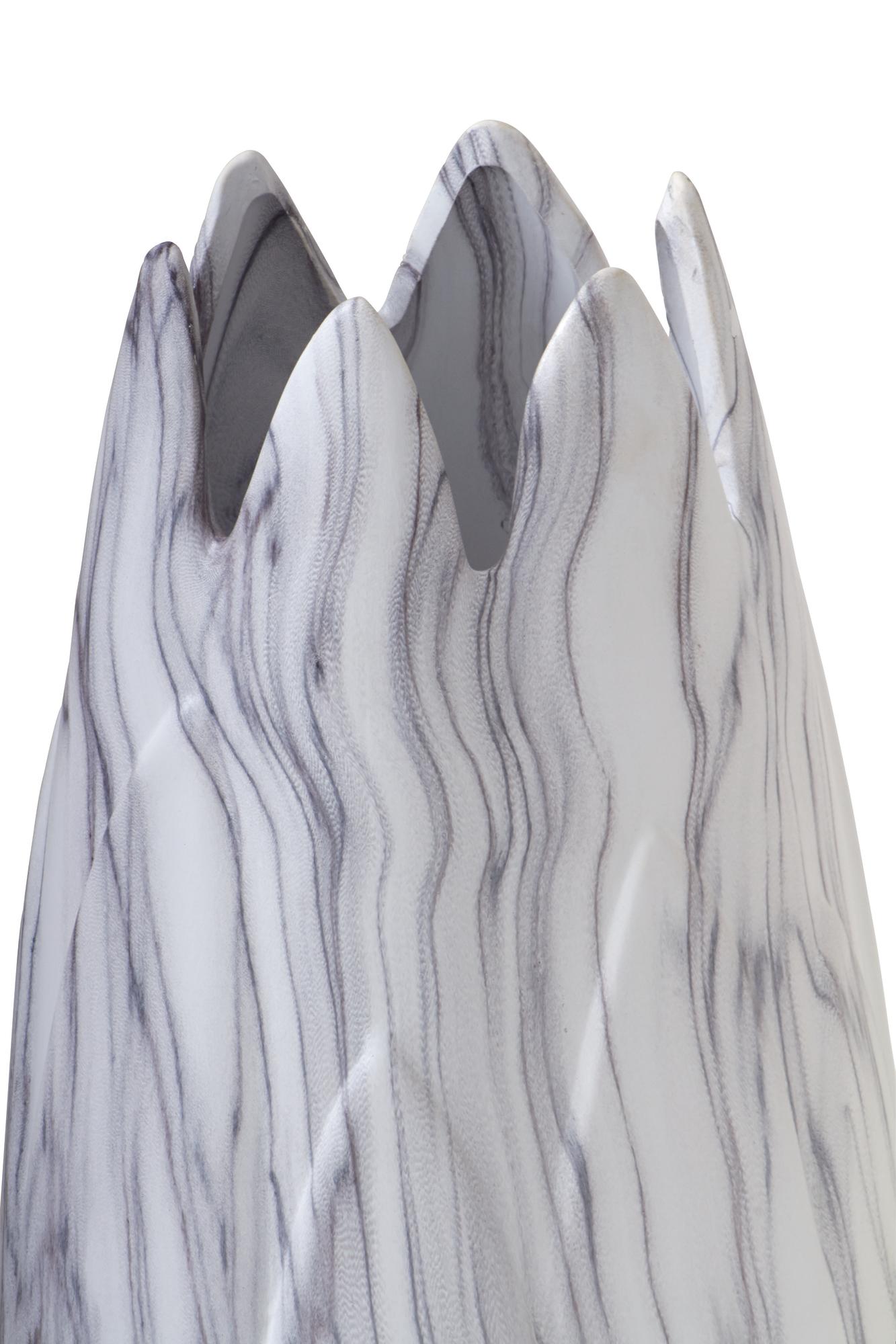 Ceramic Marbled Decorative Vase with Angled Edge Opening
