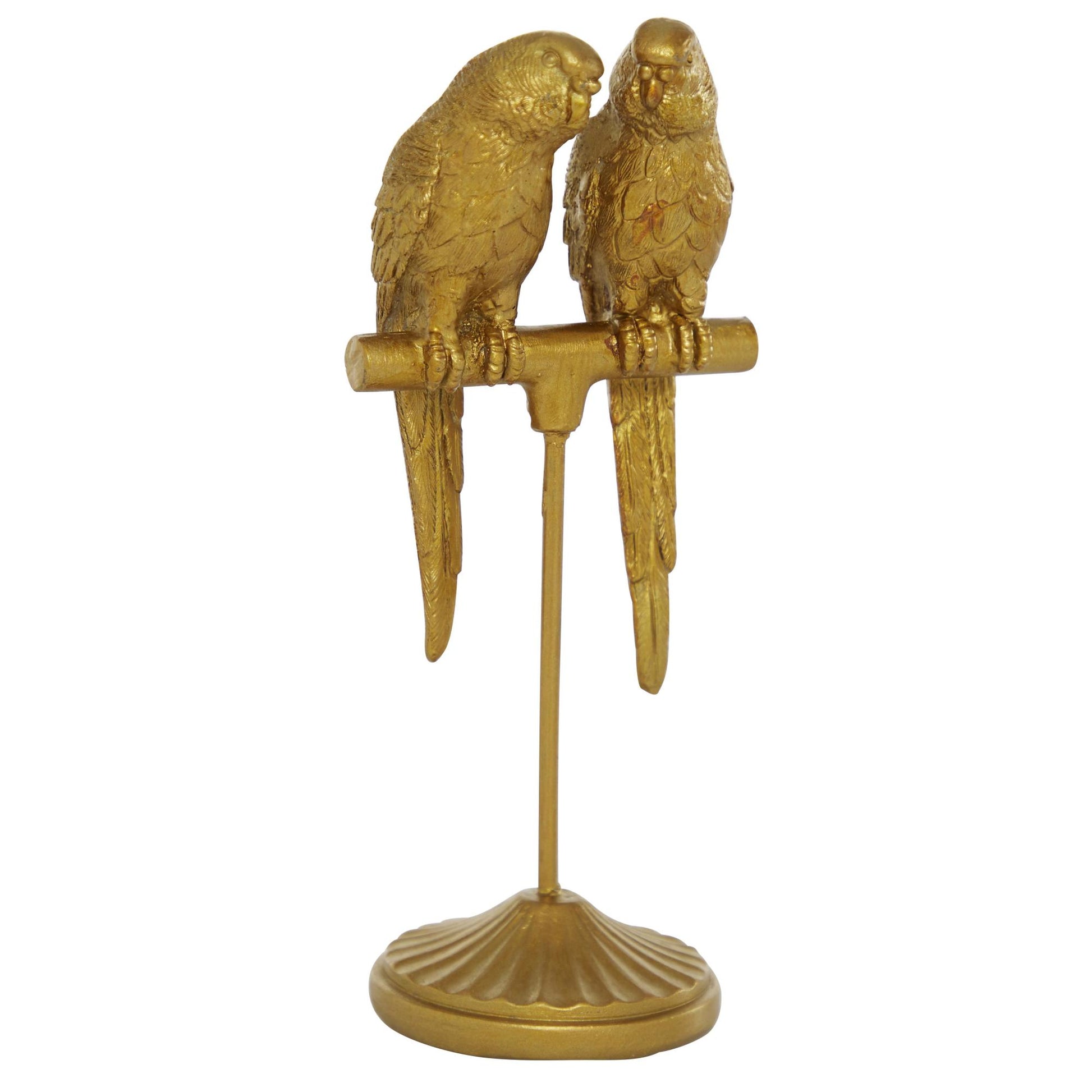 Parrot Gold Polyresin Decorative Sculpture