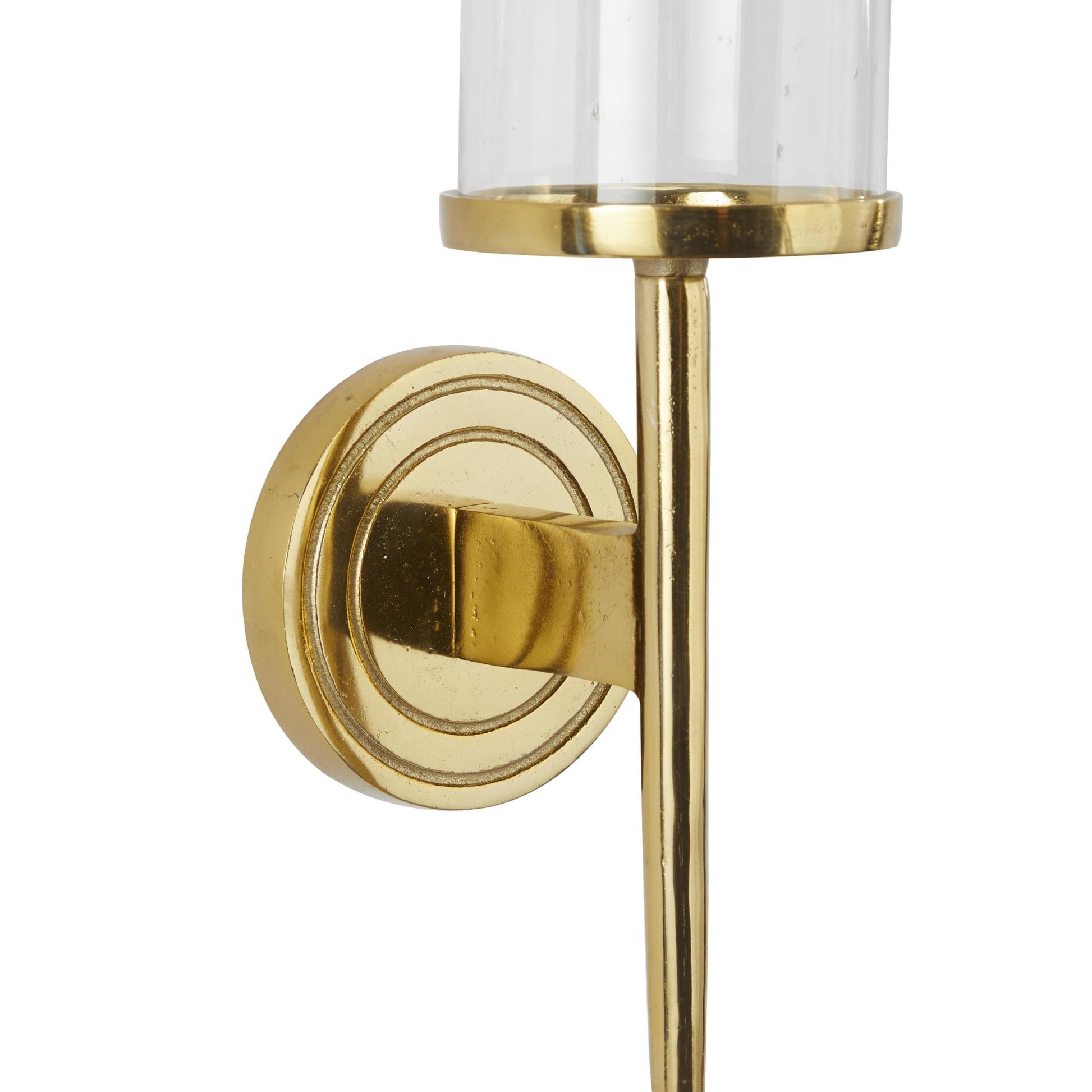 Aluminum Metal Single Candle Indoor Outdoor Wall Sconce with Glass Holder