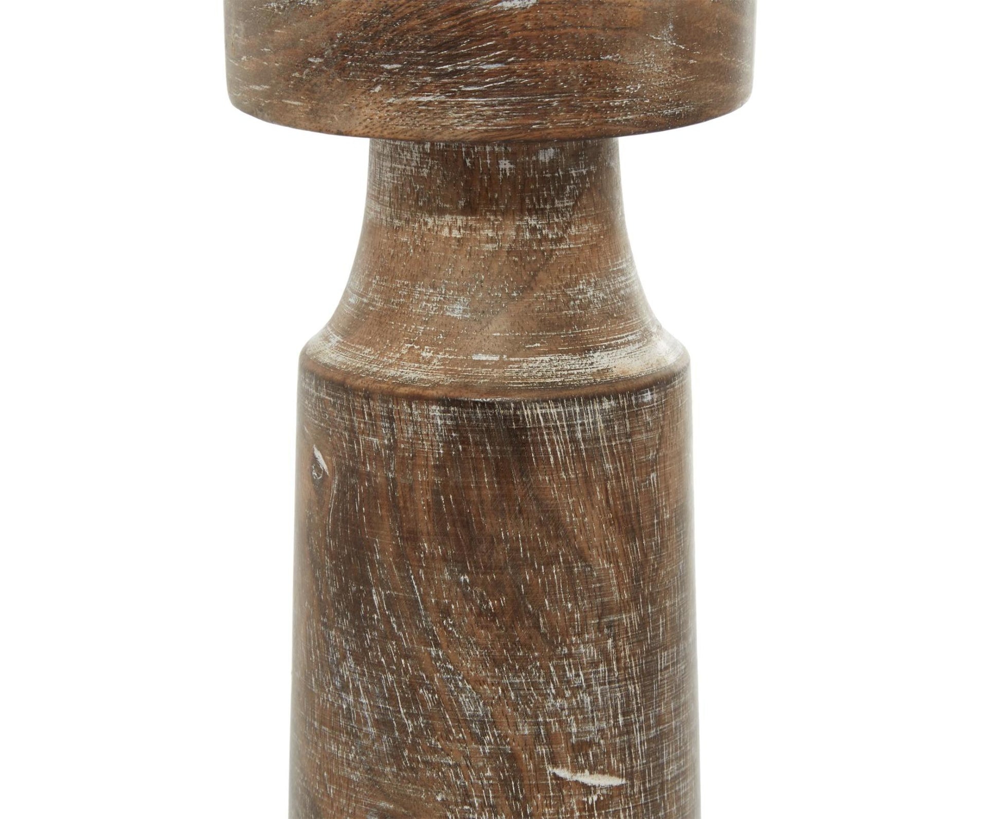 Set of 3 Floral Mango Wood Handmade Vine Decorative Candle Holder with Whitewashed Cream Backing