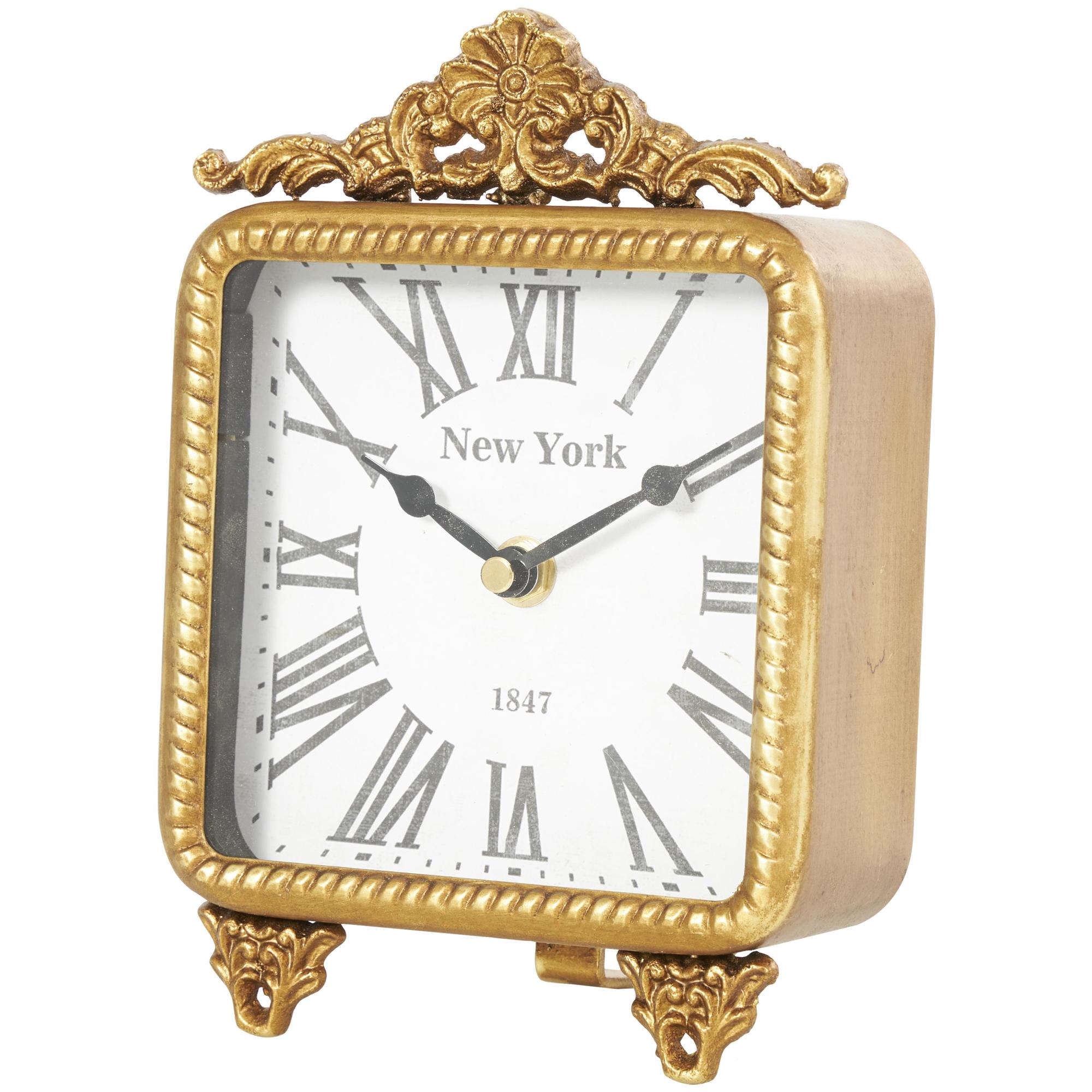 Scroll Gold Metal Antique Style Decorative Clock