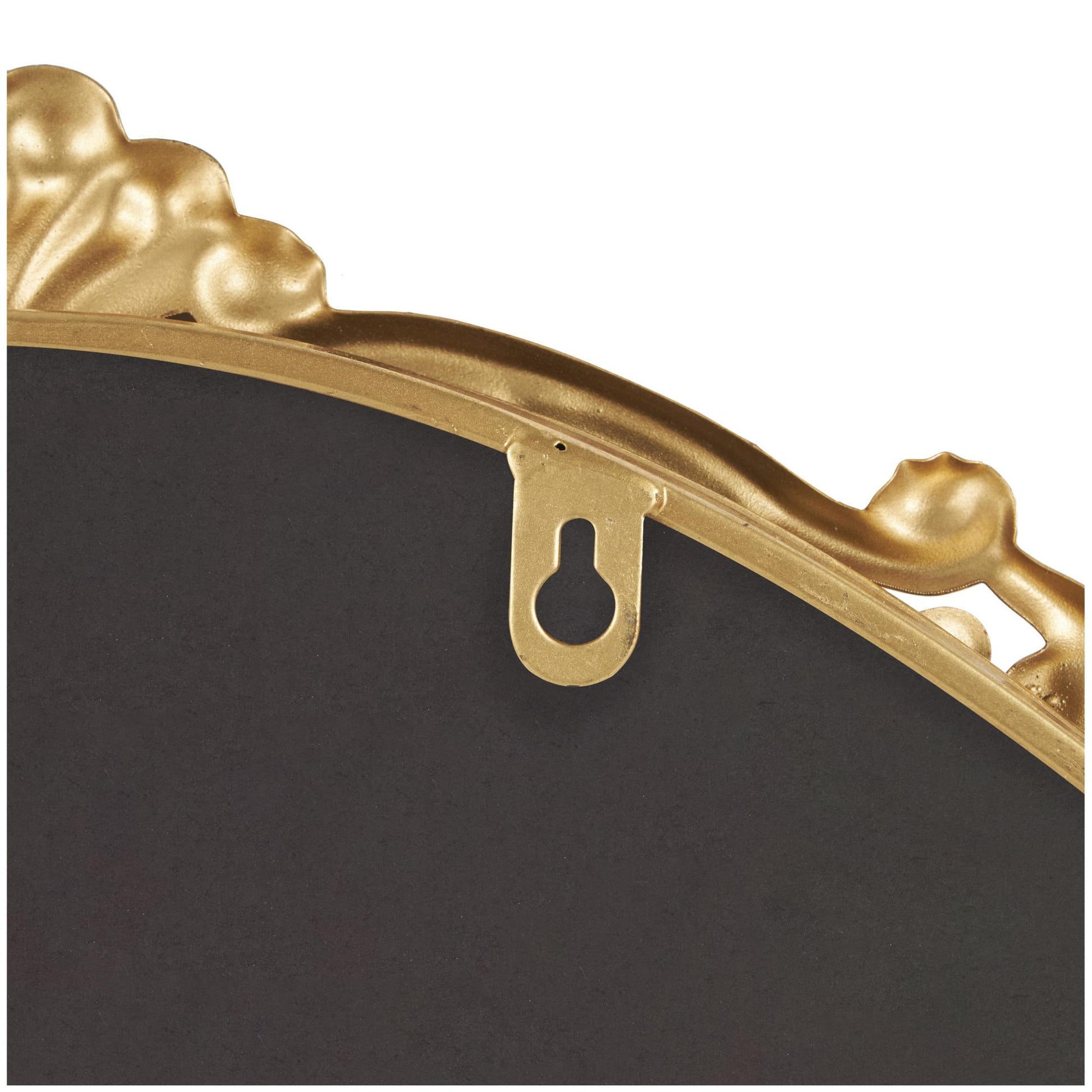 Scroll Gold Metal Ornate Baroque Oval Room Wall Mirror